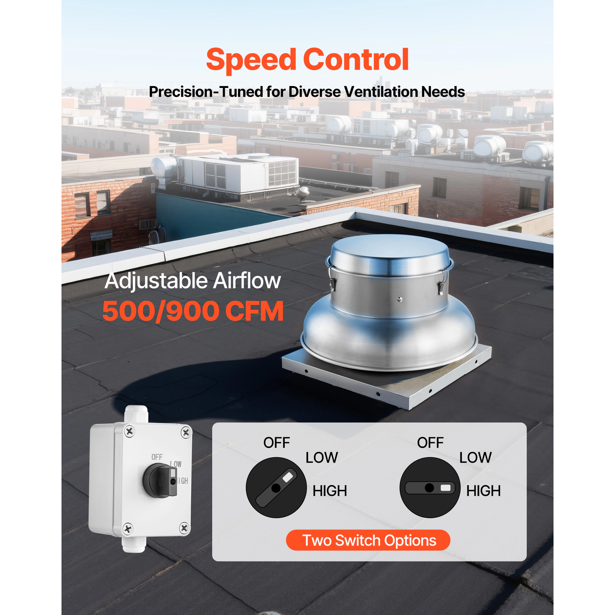 HONGGE Roof Exhaust Fan Speed