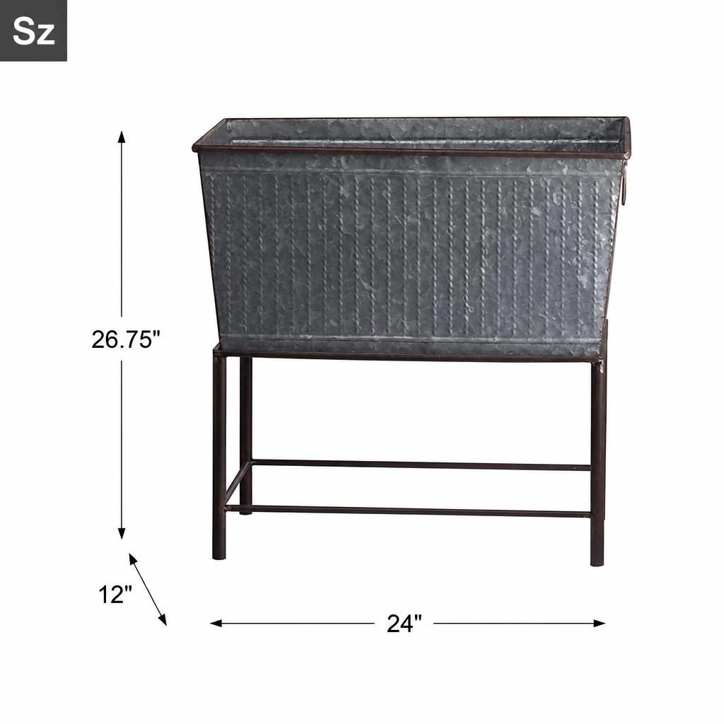 WOW PIONEER Sturdy Iron Planter Container for Flowers Herbs Vegetables Shrubs Patio Balcony Garden