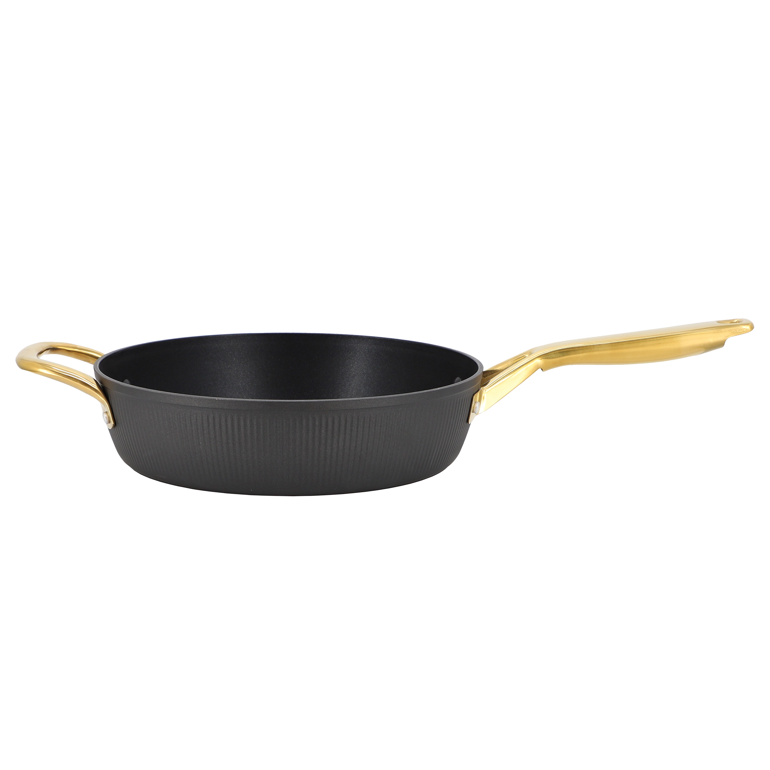 Oster Abbottsford 4 Quart Nonstick Aluminum Saute Pan with Glass Lid in Black