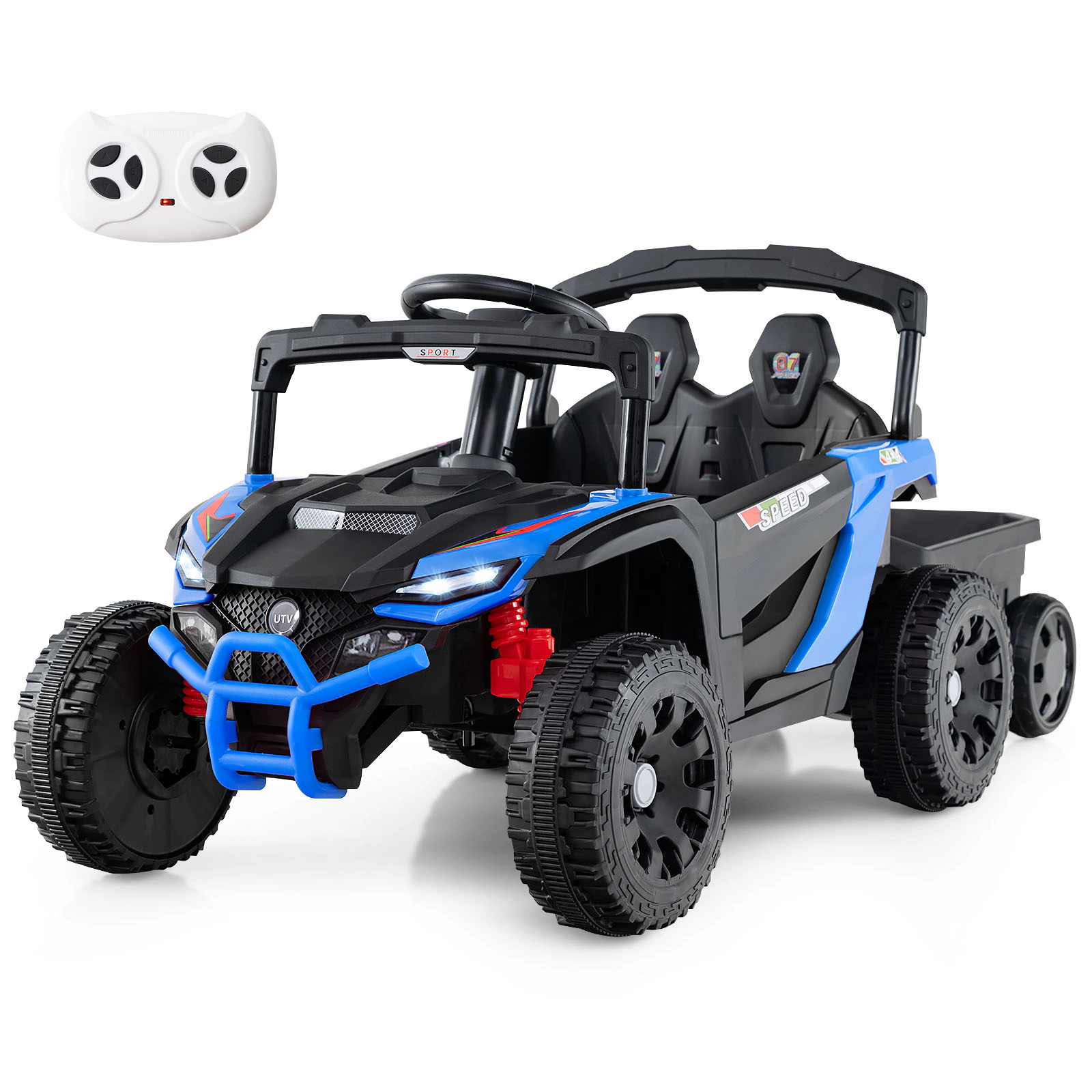 LJG Kids 12V Battery Powered Ride on Tractor with Parent Remote Control