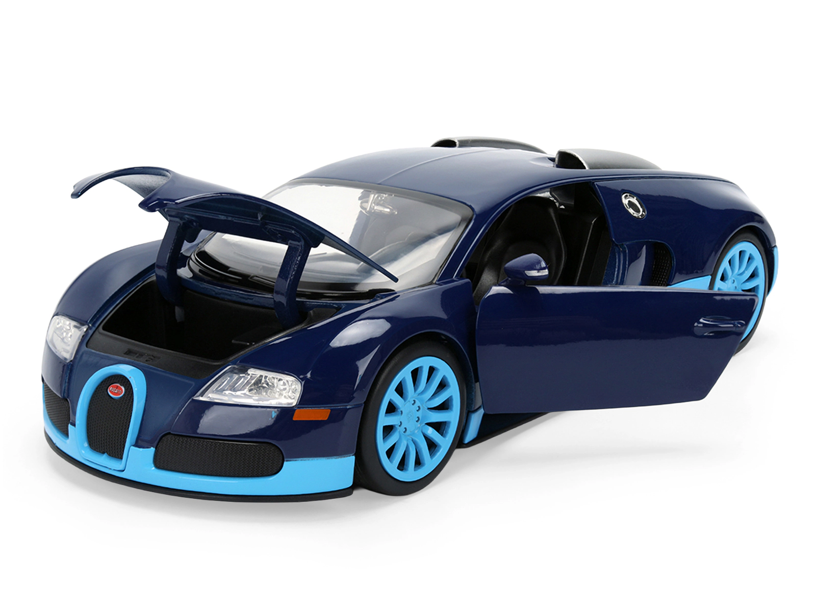 Jada 2011 Bugatti Veyron Dark Blue with Light Blue Accents "Hyper-Spec" Series 1/24 Diecast Model Car by Jada