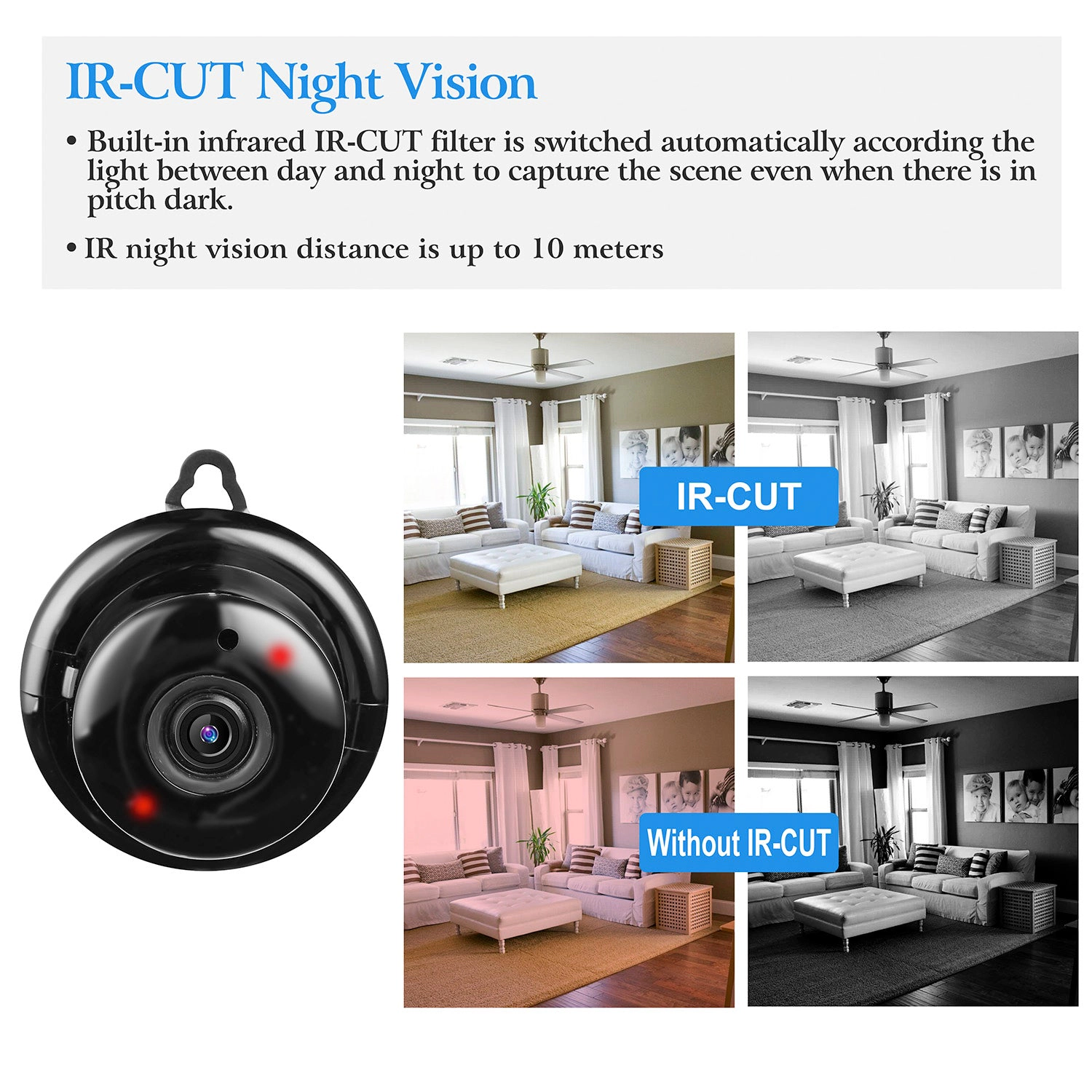 GBruno 720P WiFi IP Security Camera Night Vision