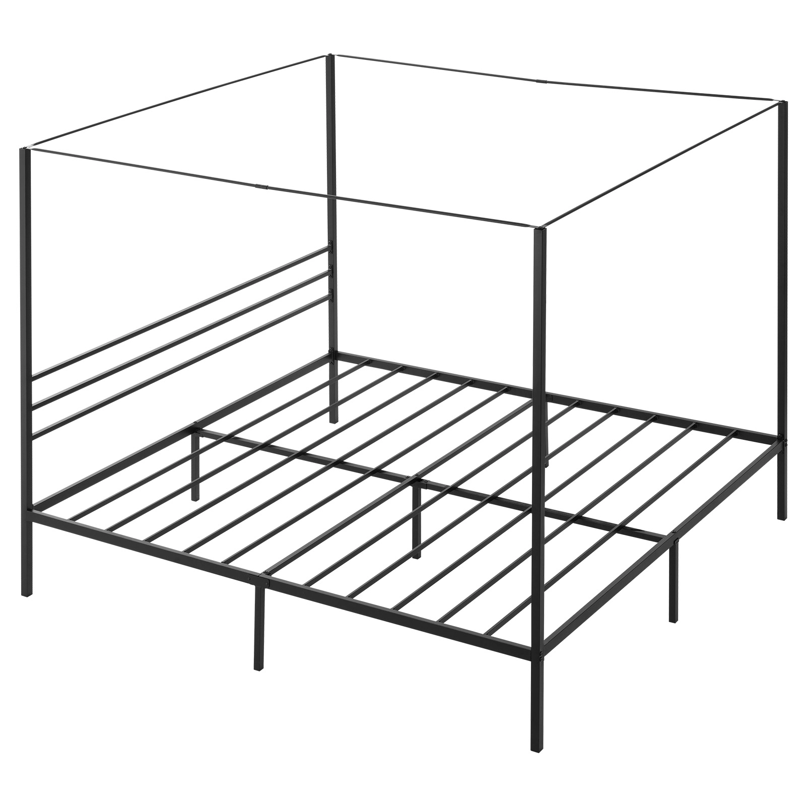 HONGGE Canopy Bed Frame Metal Canopy Bed with Four Posters Design Heavy Duty Steel Slats Support Underbed Storage Space