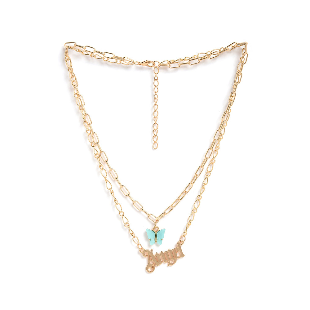 SOHI Women's Gold Everyday Multi-Layer Necklace