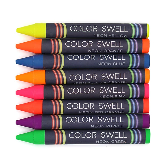 Color Swell Neon Crayons, 6 Packs, 8 per Pack (48 Total)