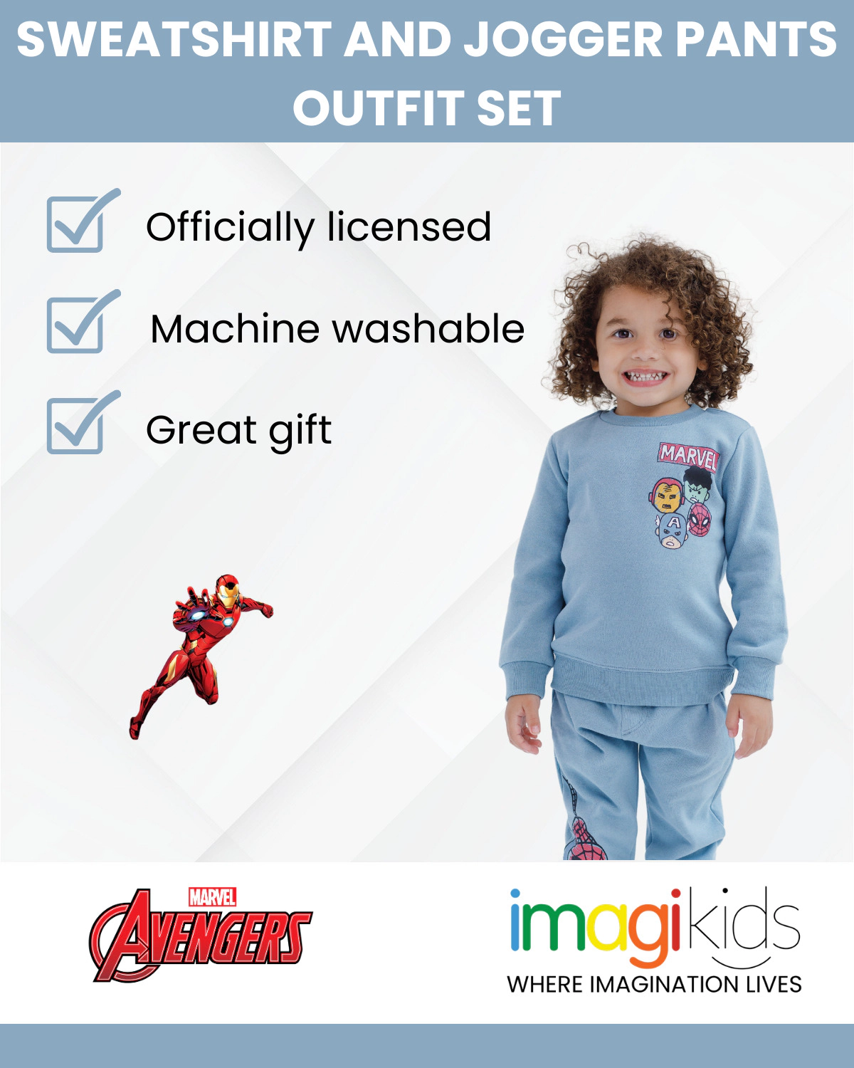 Marvel Avengers Boys' Fleece 2-Piece Sweatshirt and Pants Set