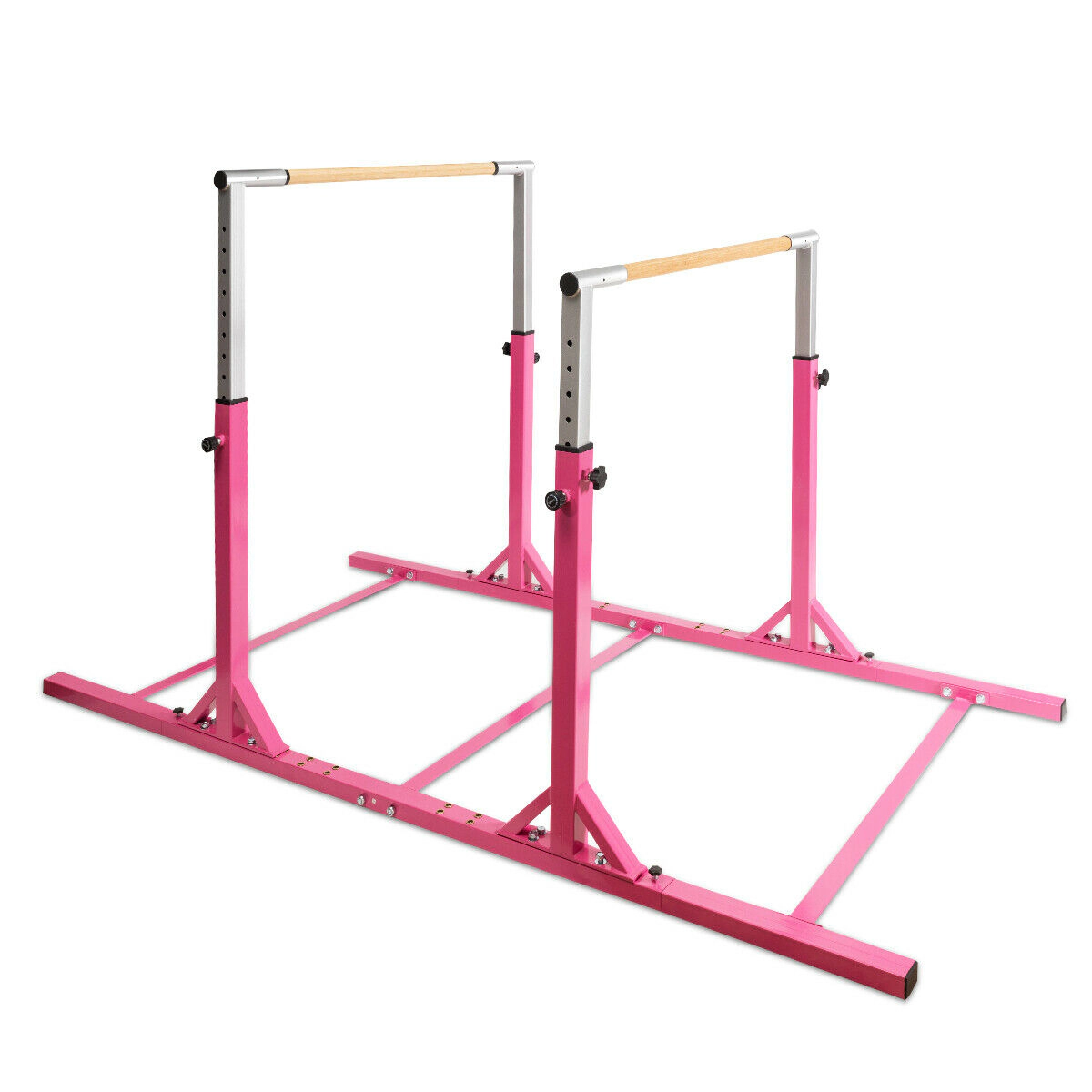 SUGIFT 220-lb Capacity 11-Level 38-in to 55-in Height Adjustable Kids Gymnastics Bamboo Parallel Bars