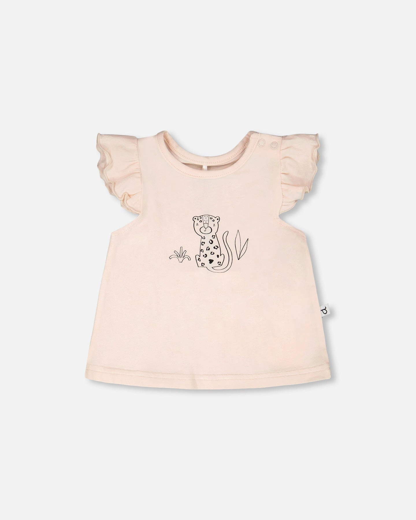 Deux par Girls Organic Cotton Jersey Top and Short Set Animal Print