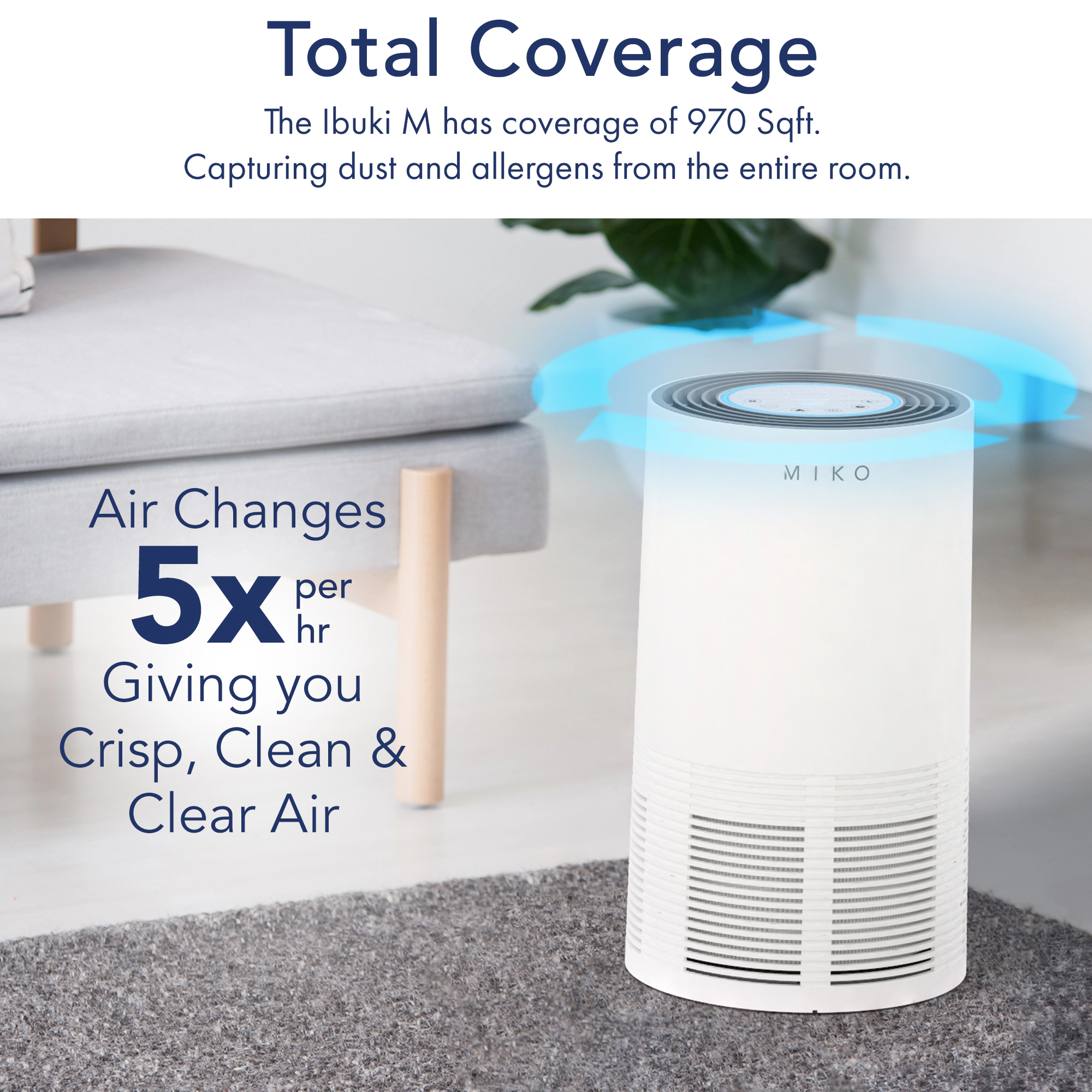 Miko Ibuki M Smart Air Purifier for Home with Air Quality Sensor 970 Sqft