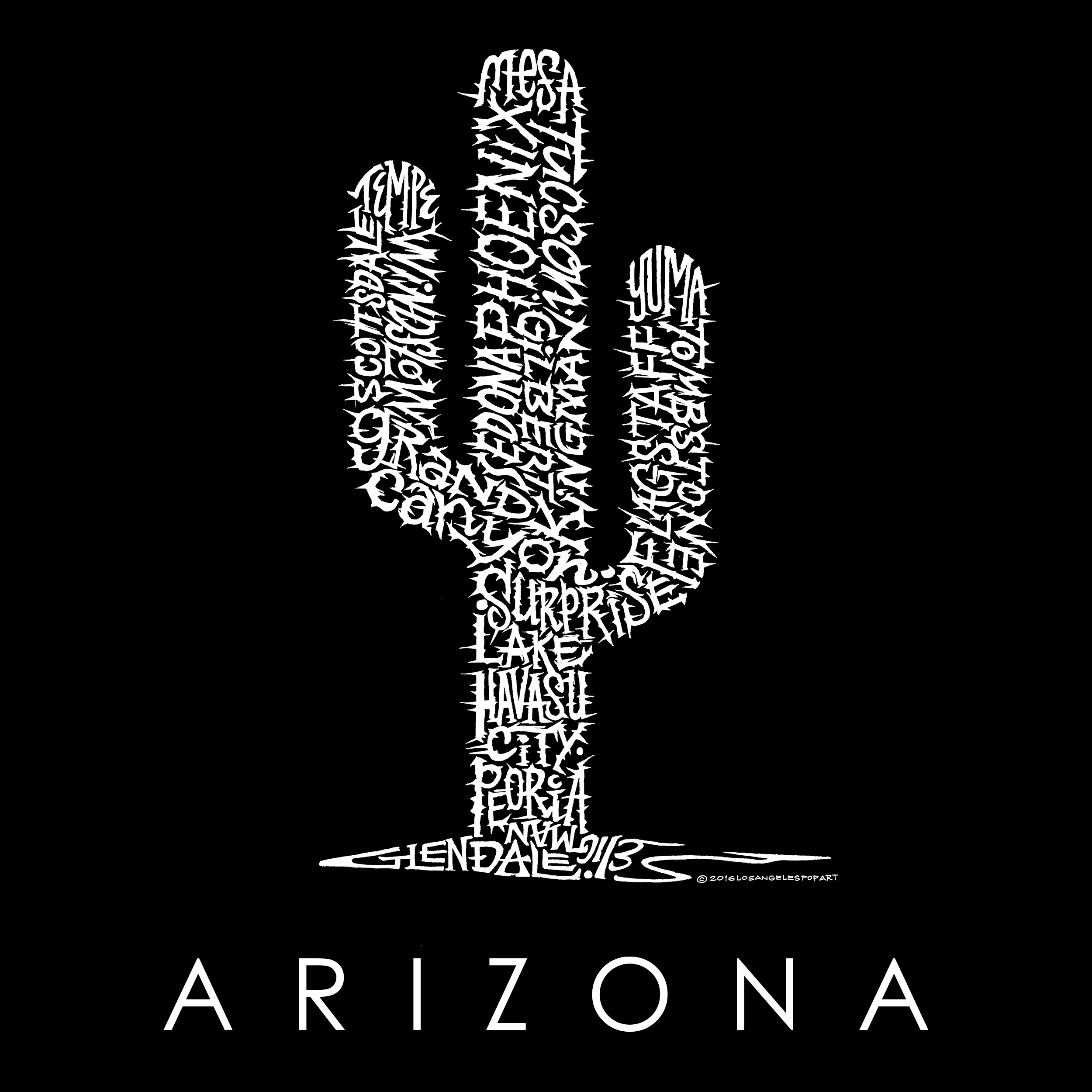 LA Pop Art Arizona Cities - Men's Word Hooded Sweatshirt