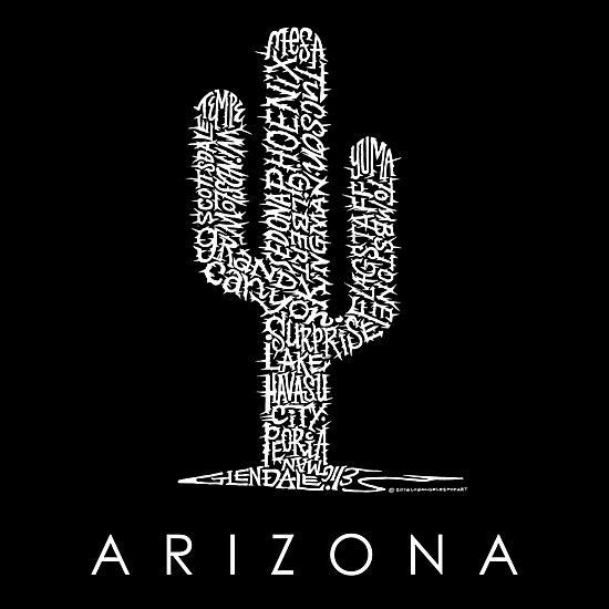 LA Pop Art Arizona Cities - Mens Word Art Crew Sweatshirt