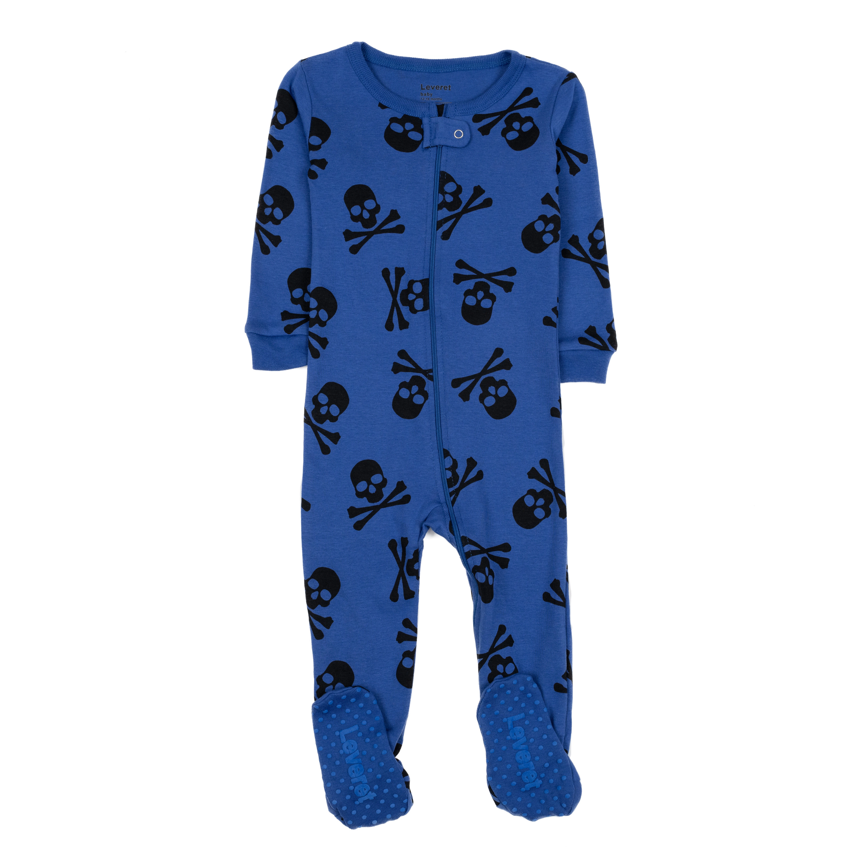 Leveret Baby Cotton Footed Halloween Skull Pajamas