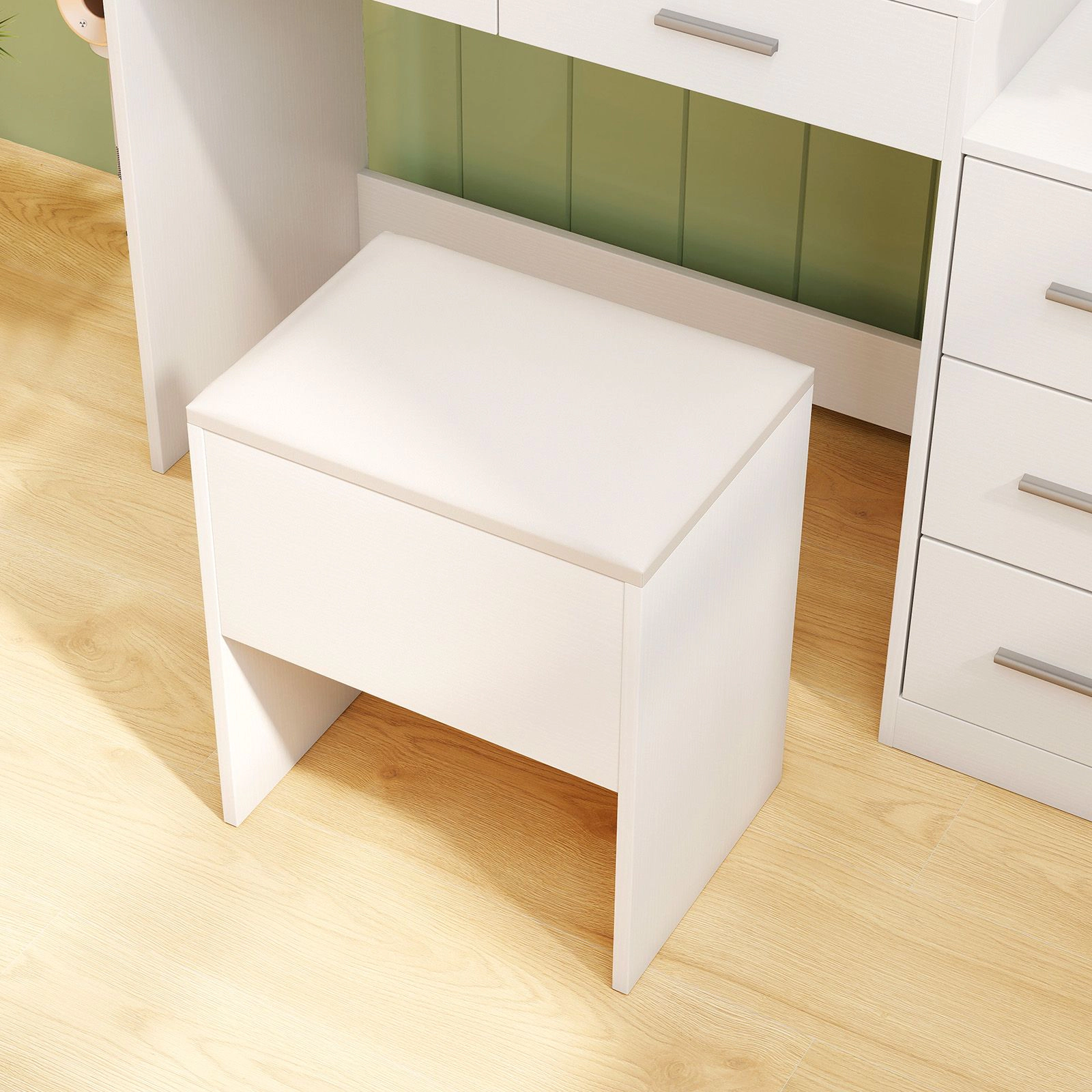 SlickBlue Storage Vanity Stool with Flip Top Seat and Hidden Compartment