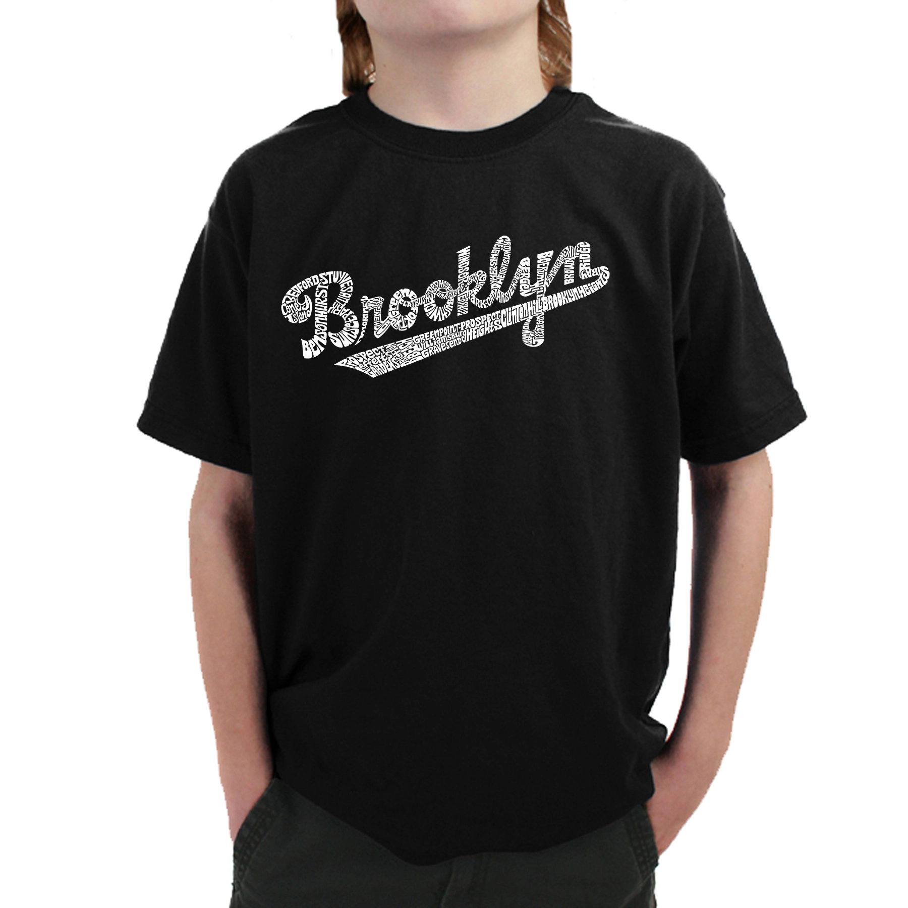 LA Pop Art Boy's Word T-Shirt - Brooklyn Neighborhoods