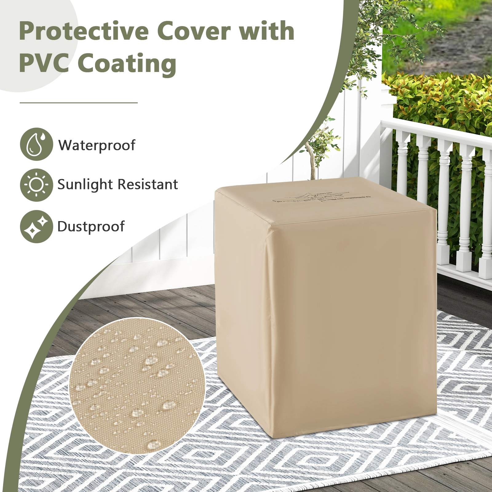 SUGIFT 2-in-1 Gas Tank Holder Side Table 220-lb Capacity Fits 20-lb Propane Tank White