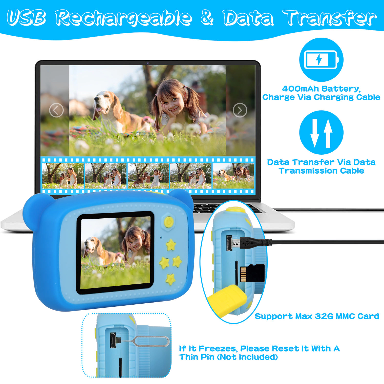 GBruno 2-in-1 Kids Digital Camera With 32GB Card