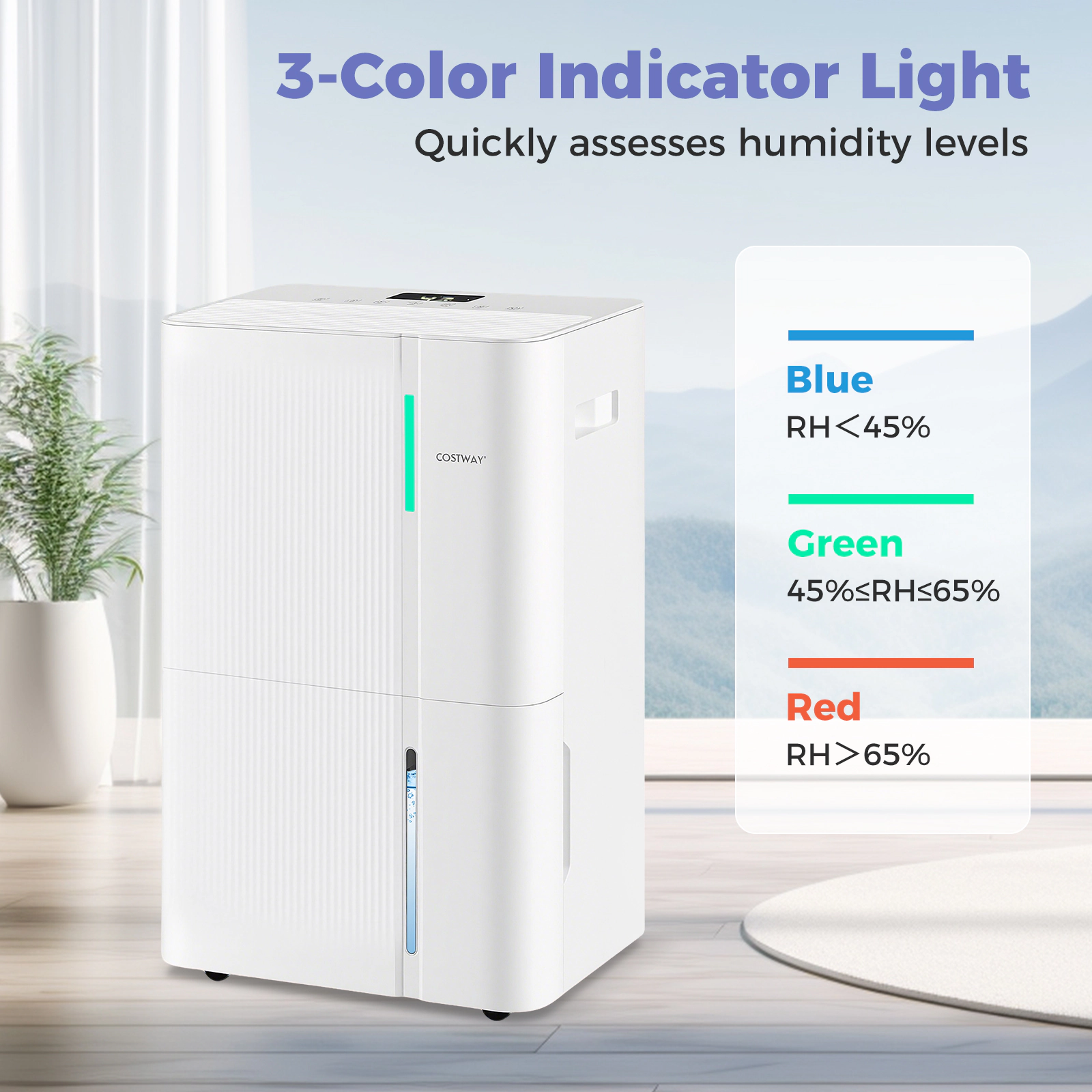 LJG 74/96 Pints Dehumidifier for Home 4500/5500 Sq. Ft Dehumidifier with 3 Modes