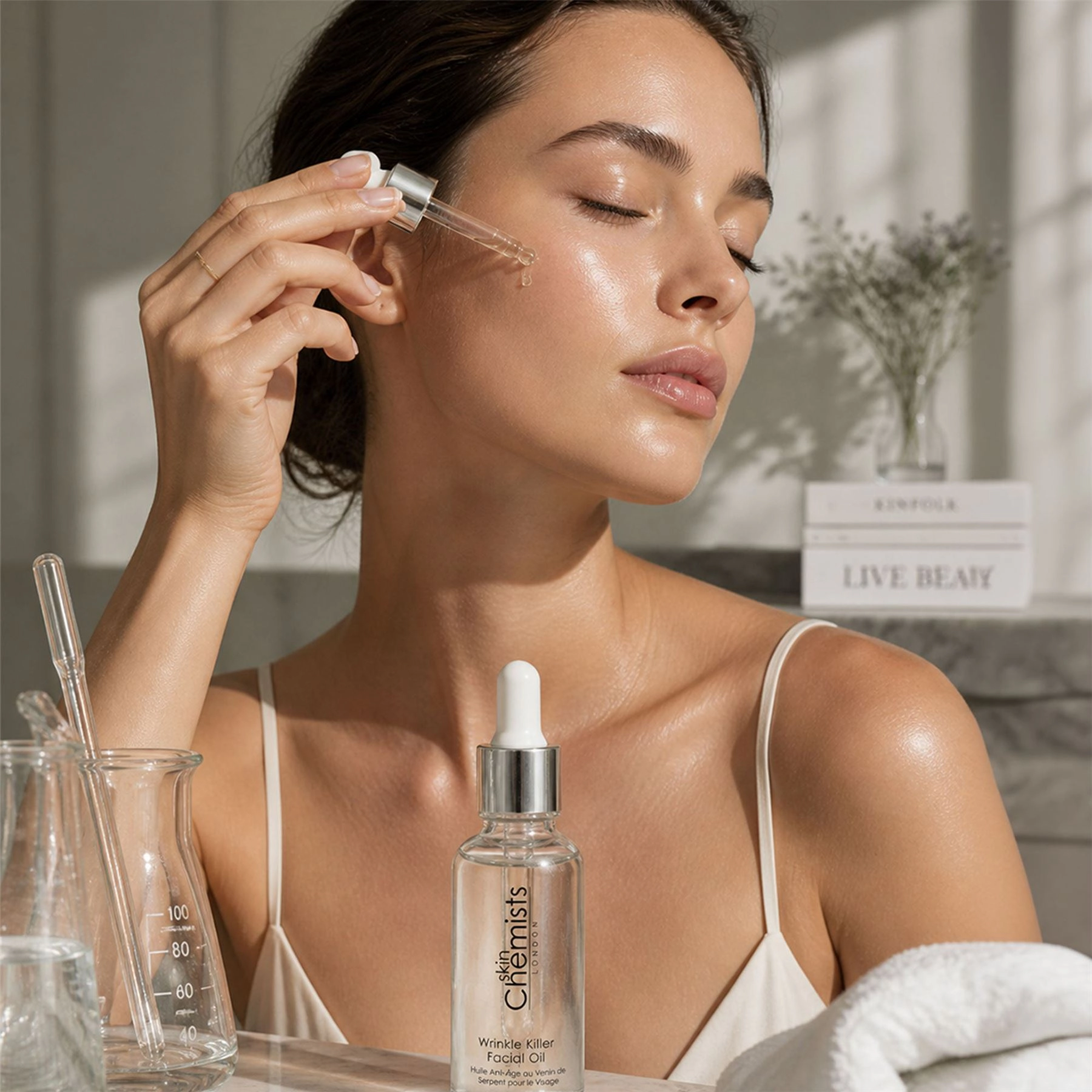 skinChemists Wrinkle Killer Facial Oil 30ml - SYN-AKE Peptide & Hyaluronic Acid for Firming, Fine Lines & Wrinkles