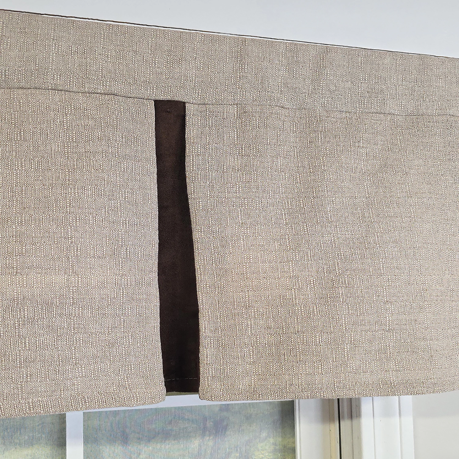 RLF Home Denton Pleated 100% Cotton Rod Pocket Lined  Window Valance 50" x 17" Taupe