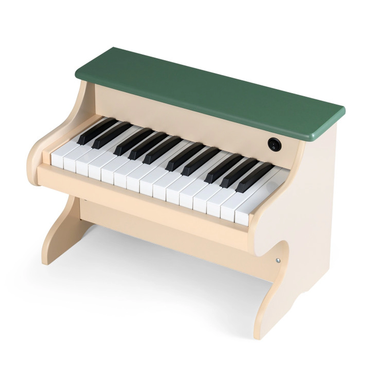 SUGIFT Green 25-Key Wooden Kids Digital Piano Toy with Widened Legs Rounded Corners and Removable Music Stand
