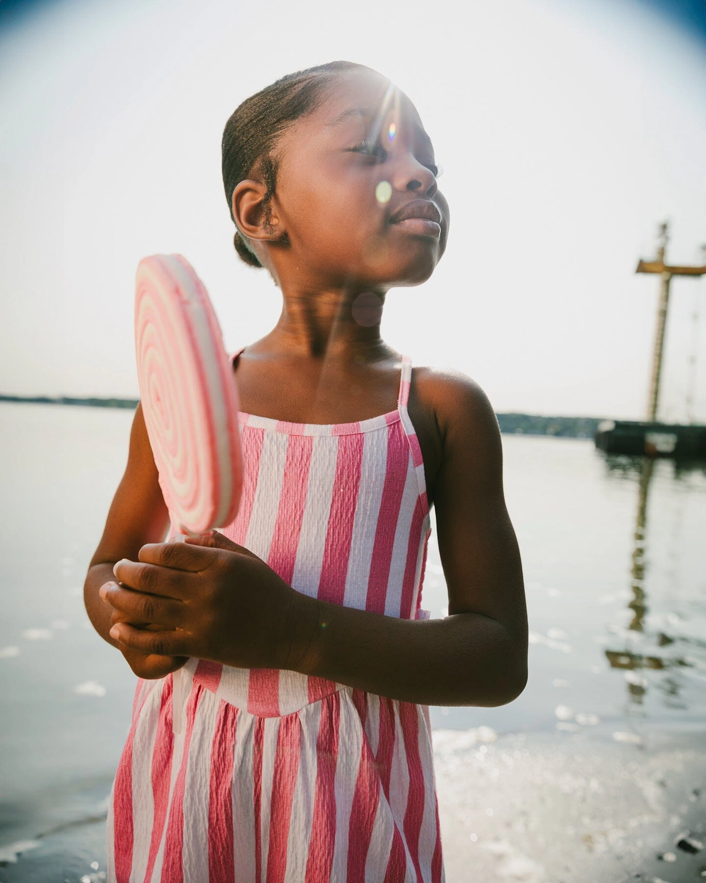 Deux par Girls Crinkle Jersey Jumpsuit and Stripes