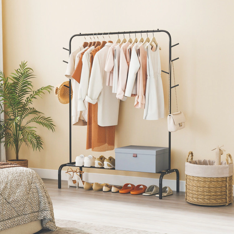 Hivvago Heavy Duty Clothes Rack 50-Inch Wide Metal Garment Wardrobe Rack