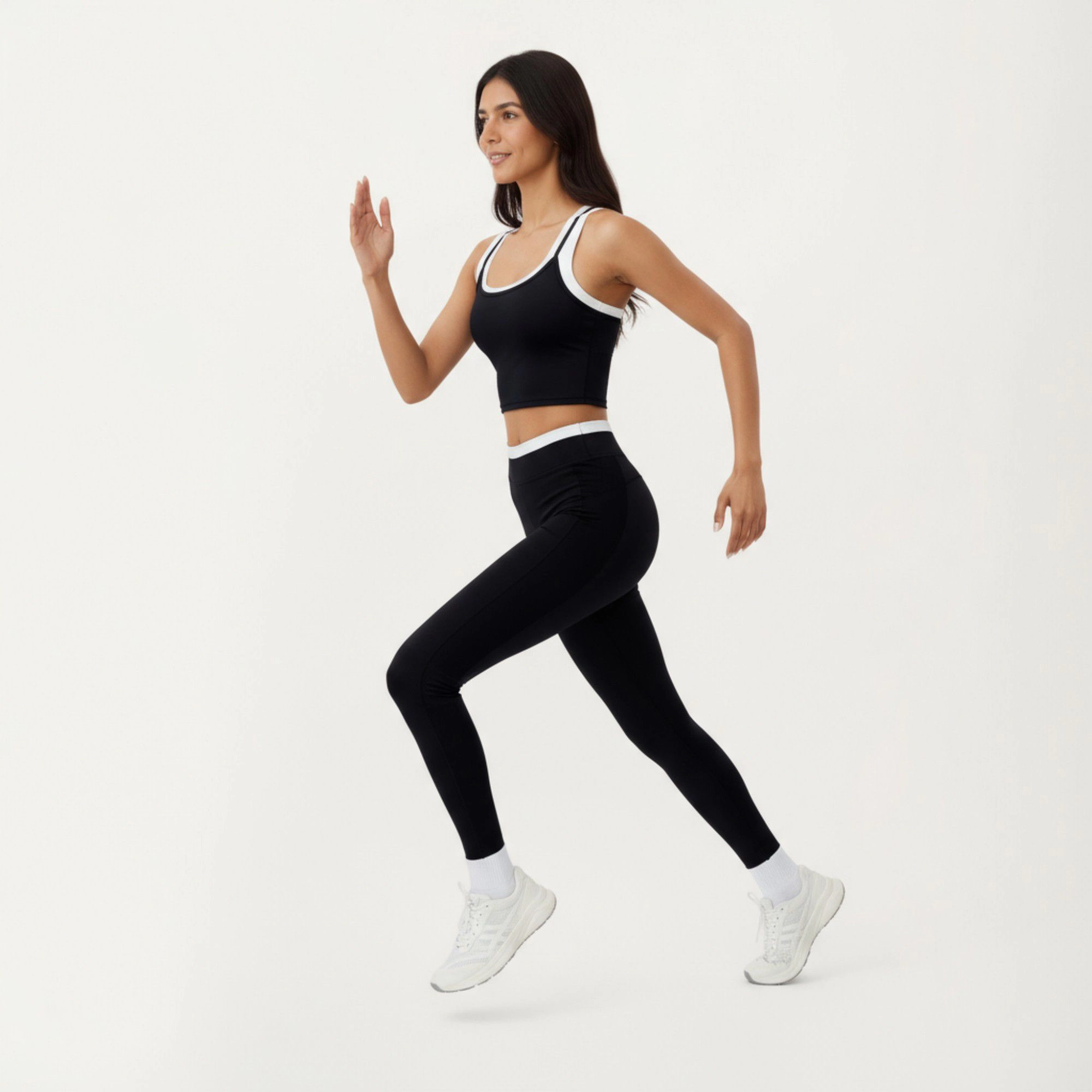 Anna-Kaci Women's Fitted Scoop Neck Crop Athletic Tank Top with Contrast Trim Details and Stretch Performance Fabric