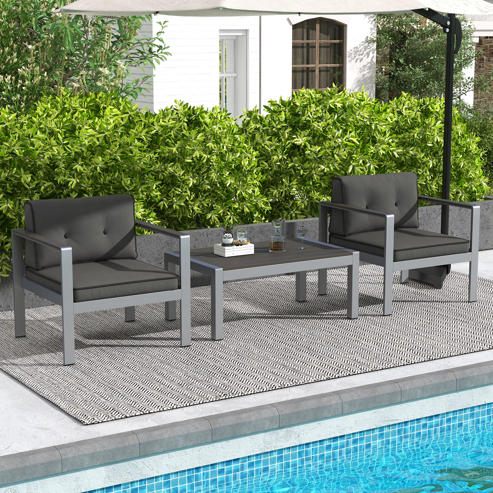 LJG Contemporary Sofa Chair with WPC Armrests and Back Cushions