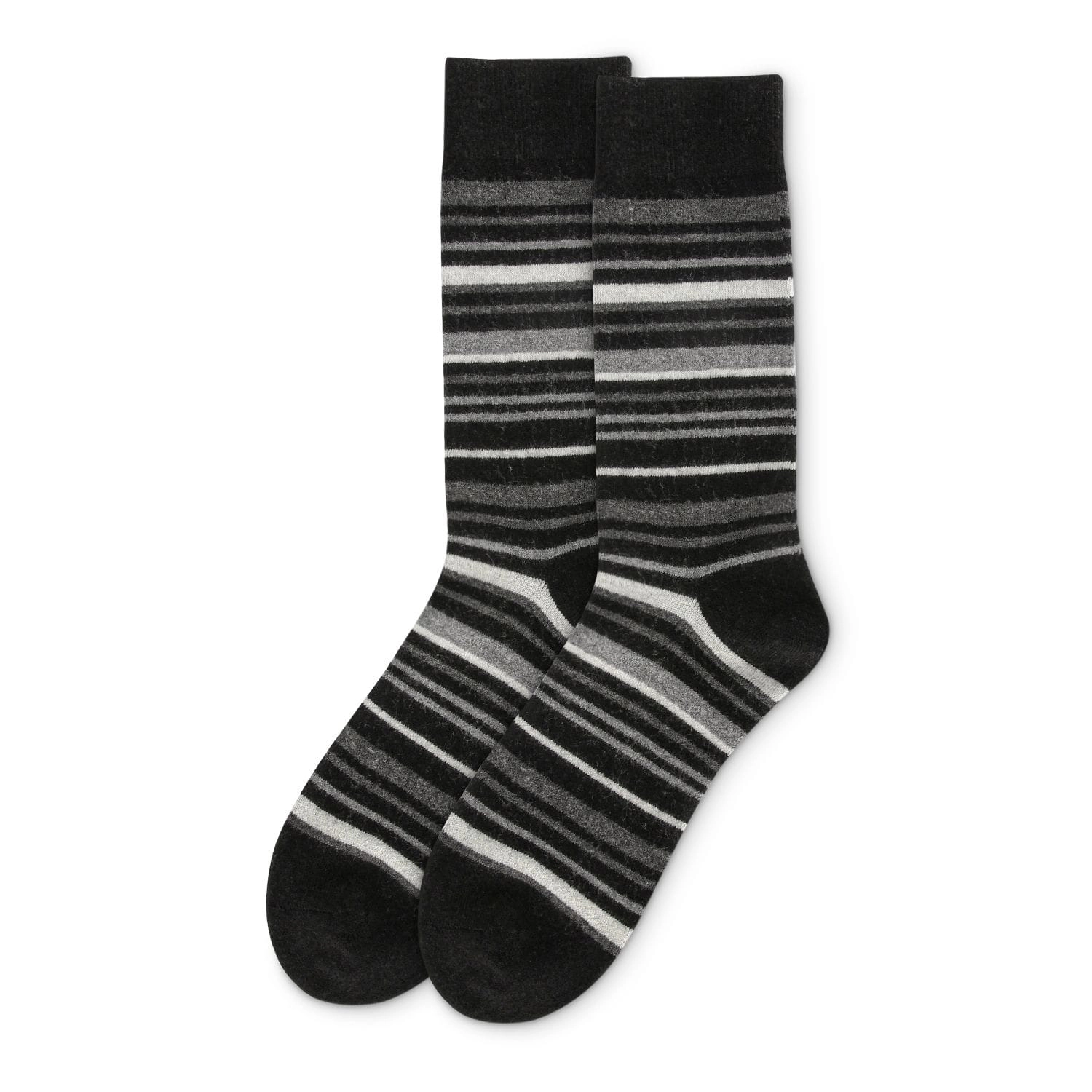 MeMoi Men's Slick Stripes Luxuriously Soft Cashmere Blend Crew Socks