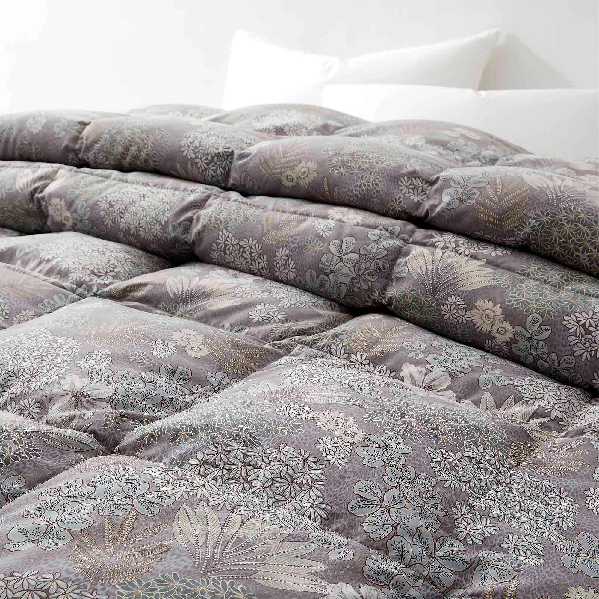 PEACENEST Printed Feather Fiber Comforter Soft Touch All Season Bedding Insert