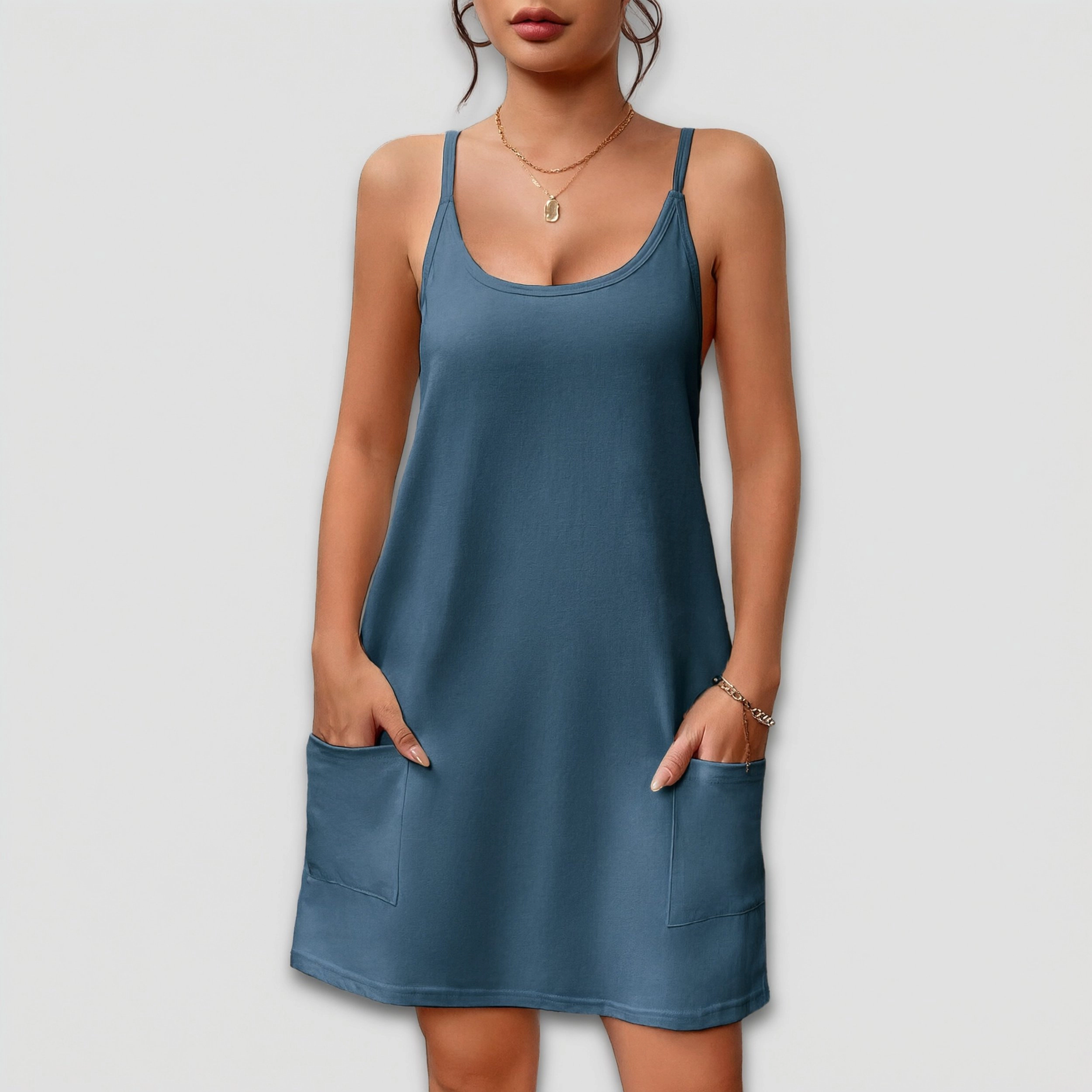 Ekouaer Nightgowns Sleeveless Sleepwear Adjustable Spaghetti Strap Sleepshirt Cotton Nightdress