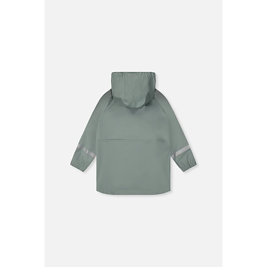 Deux par Deux Unisex Color-Block Raglan Sleeve Hooded Rain Jacket