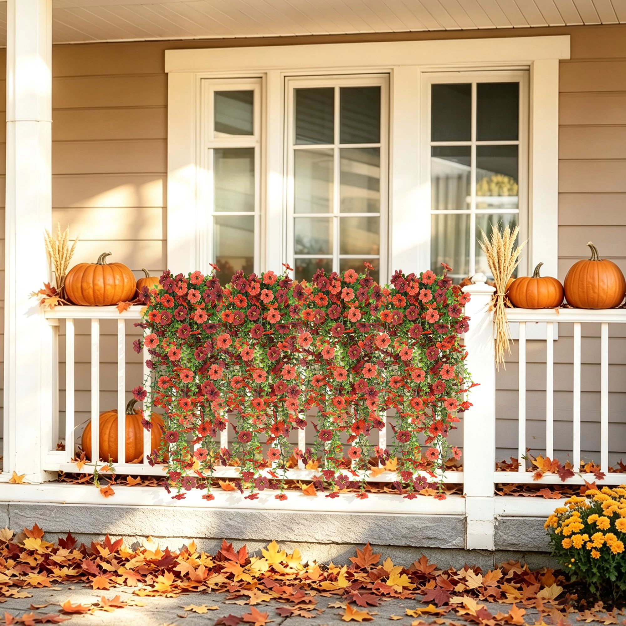 PUPWE Artificial Hanging Flowers For Outdoors Spring Summer Decor