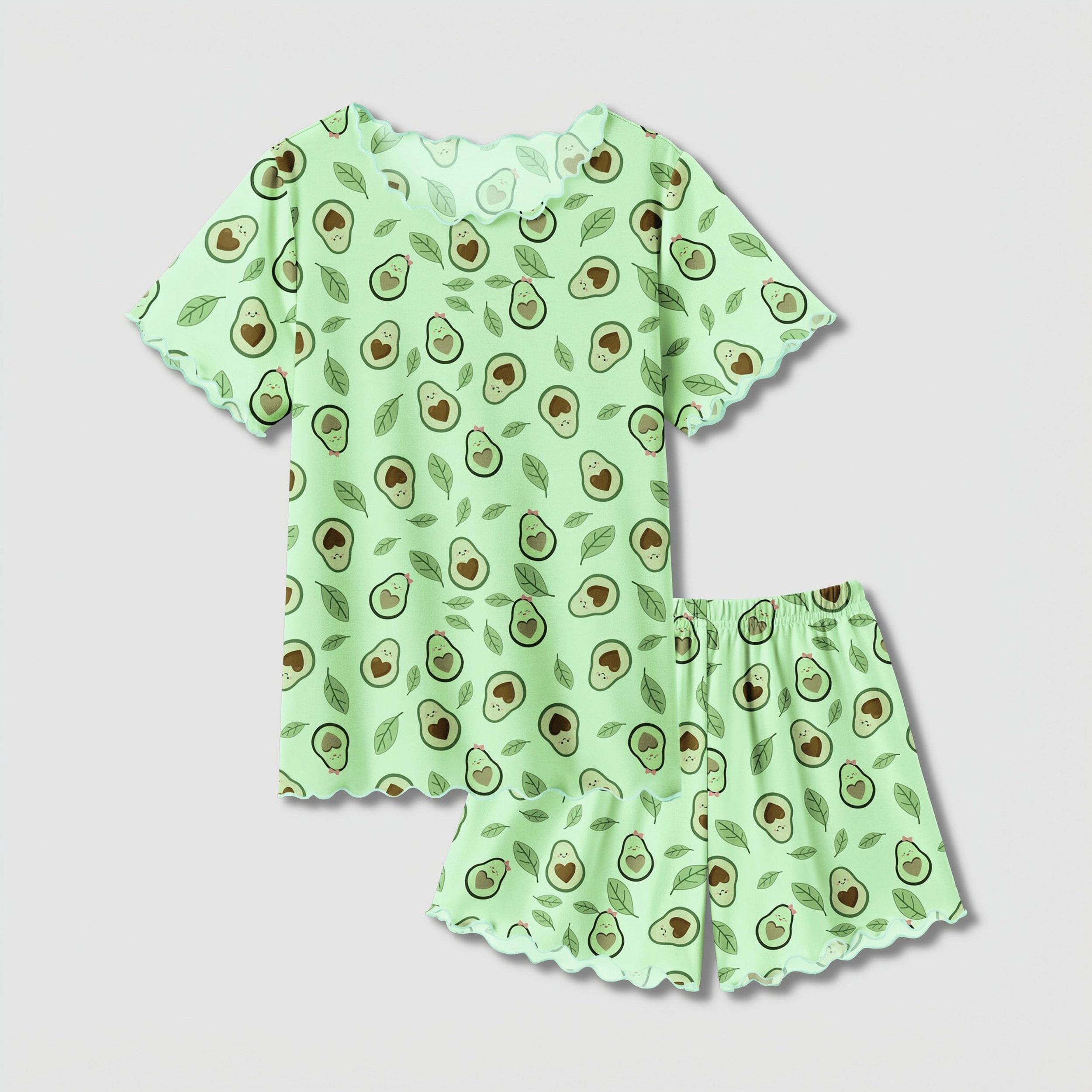 Arshiner Girls Pajama Set Short Sleeve Lounge Soft Shirring Summer Sleepwear Sets Flowers