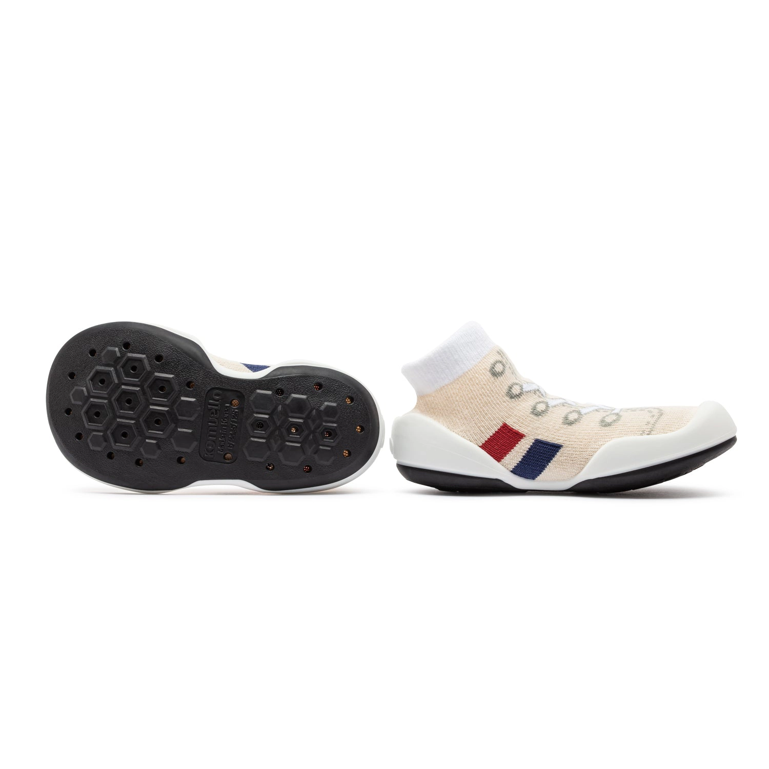 Komuello Toddler Girl Boy First Walk Sock Shoes Runner - Light Beige