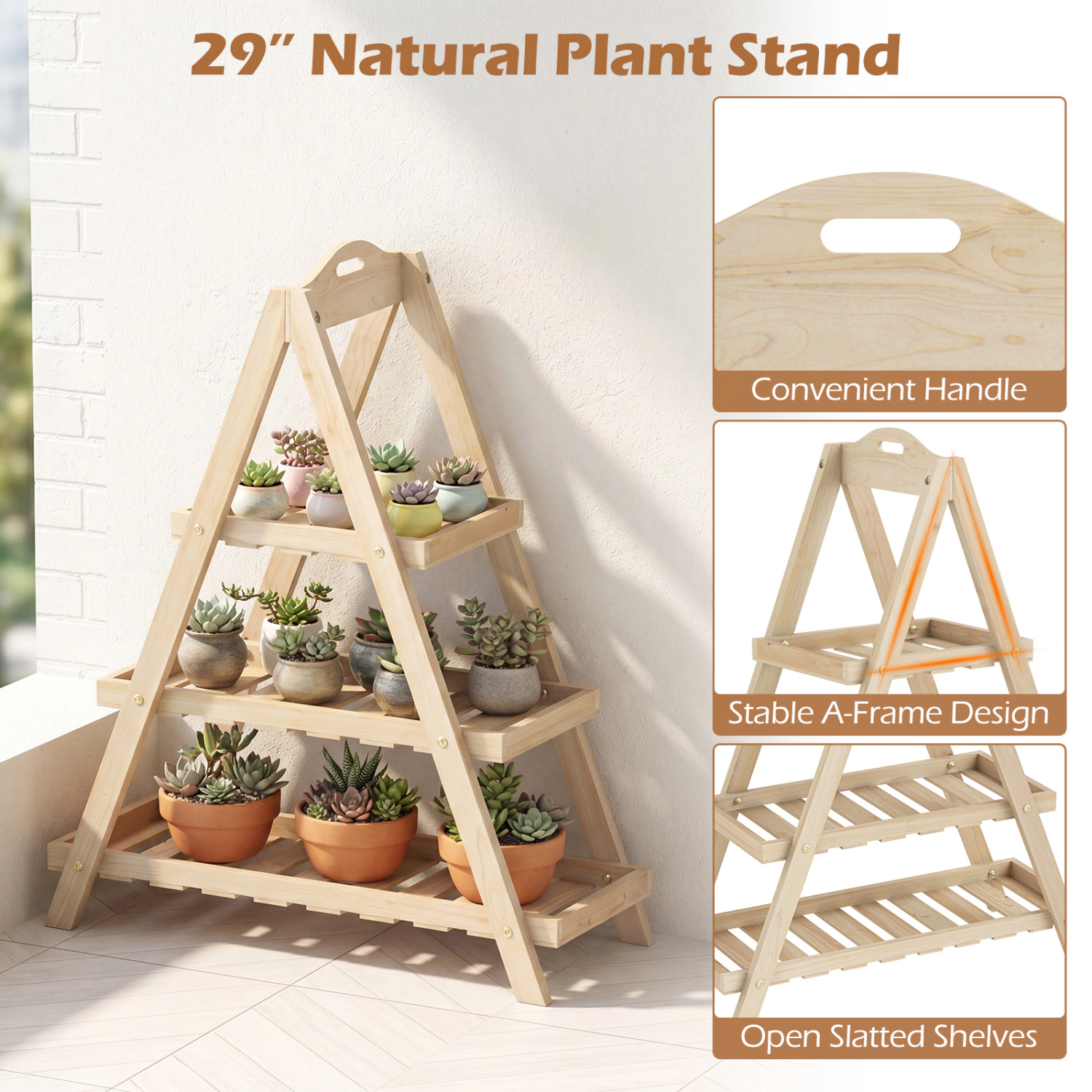 Hivvago 3-Tier Plant Shelf for Indoor and Outdoor Use