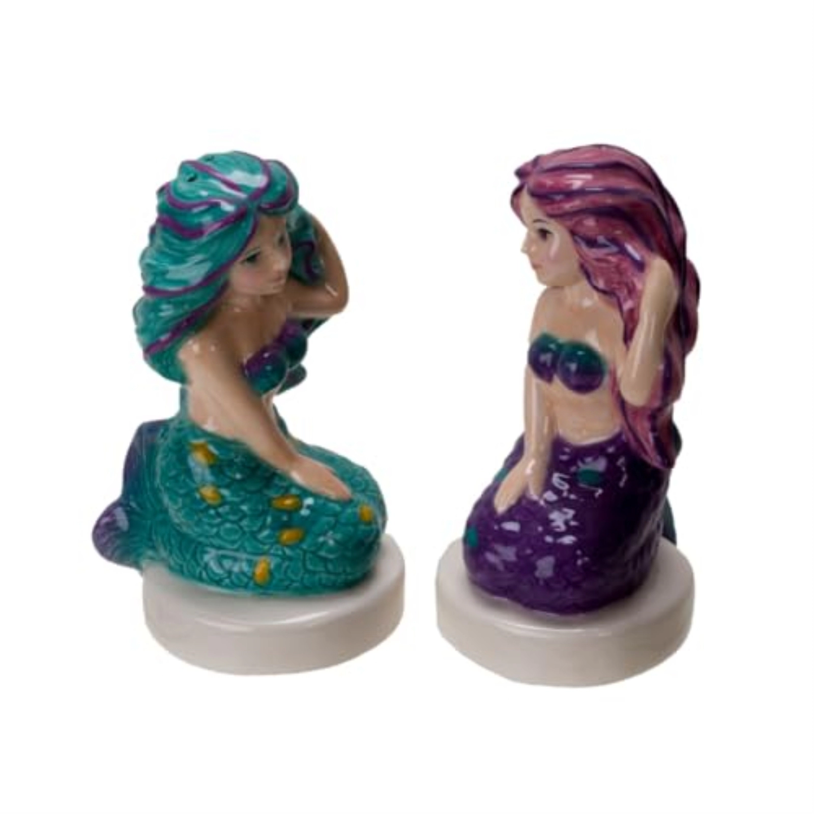 Pacific Giftware Seaside Serenade Mermaids Ceramic Magnetic Salt and Pepper Shaker Set