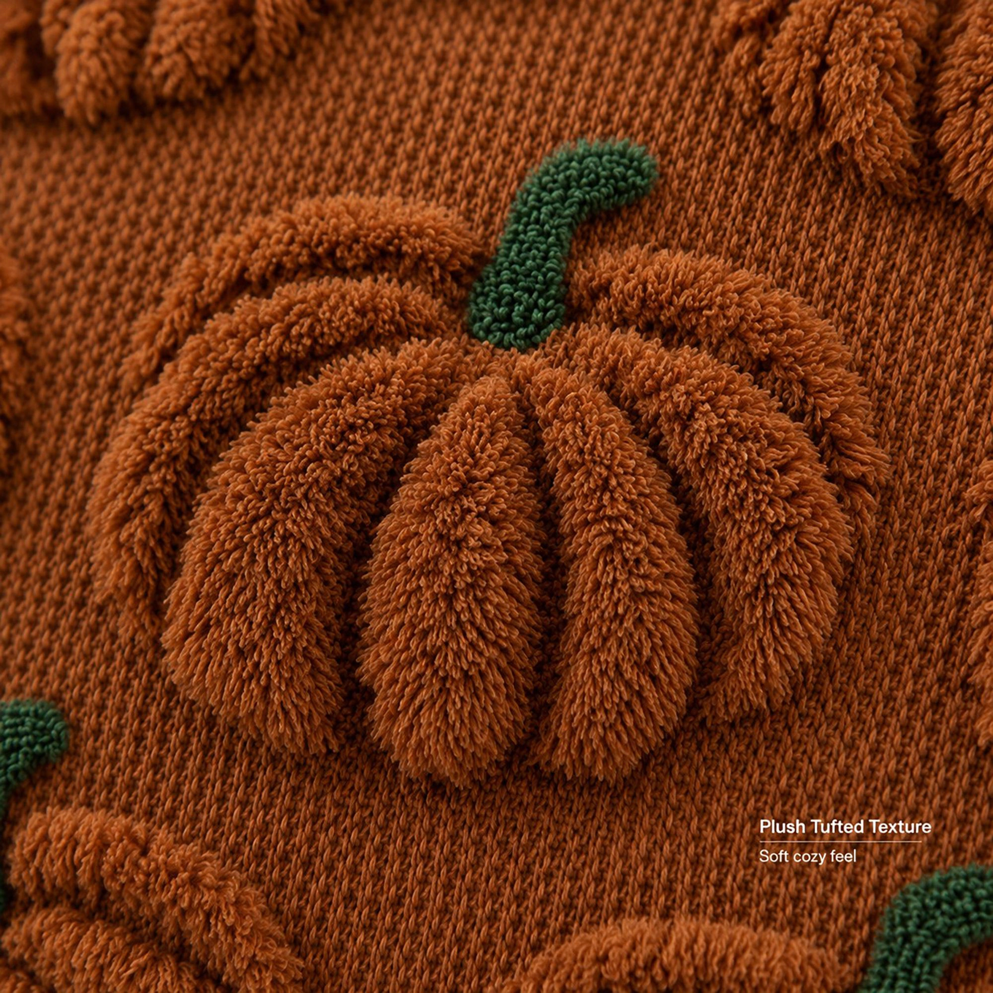 Alilang Fall Textured Tufted Pumpkin Decorative Throw Pillow Cover