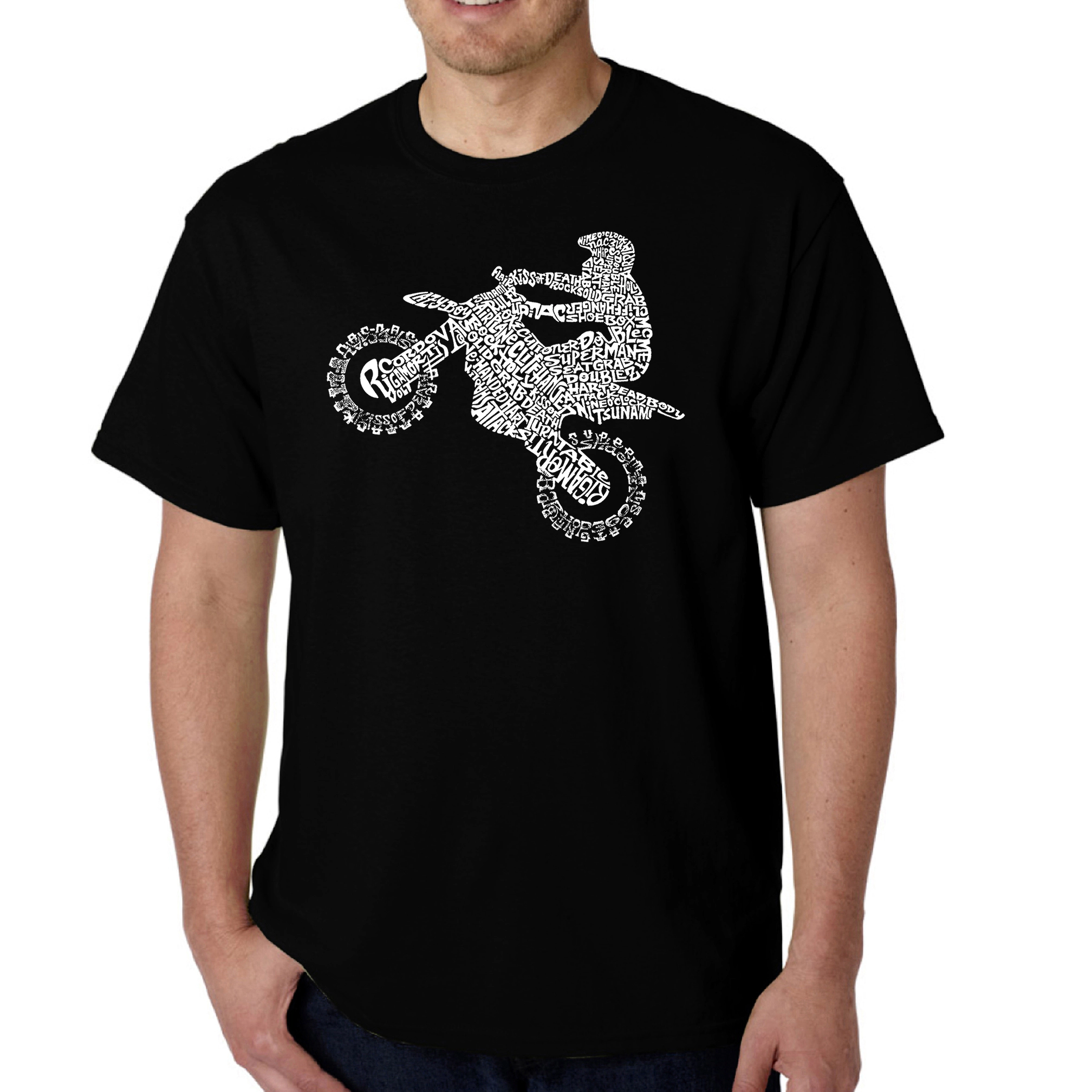 LA Pop Art Men's FMX Word T-Shirt - 100% Cotton Crew Neck Short Sleeve