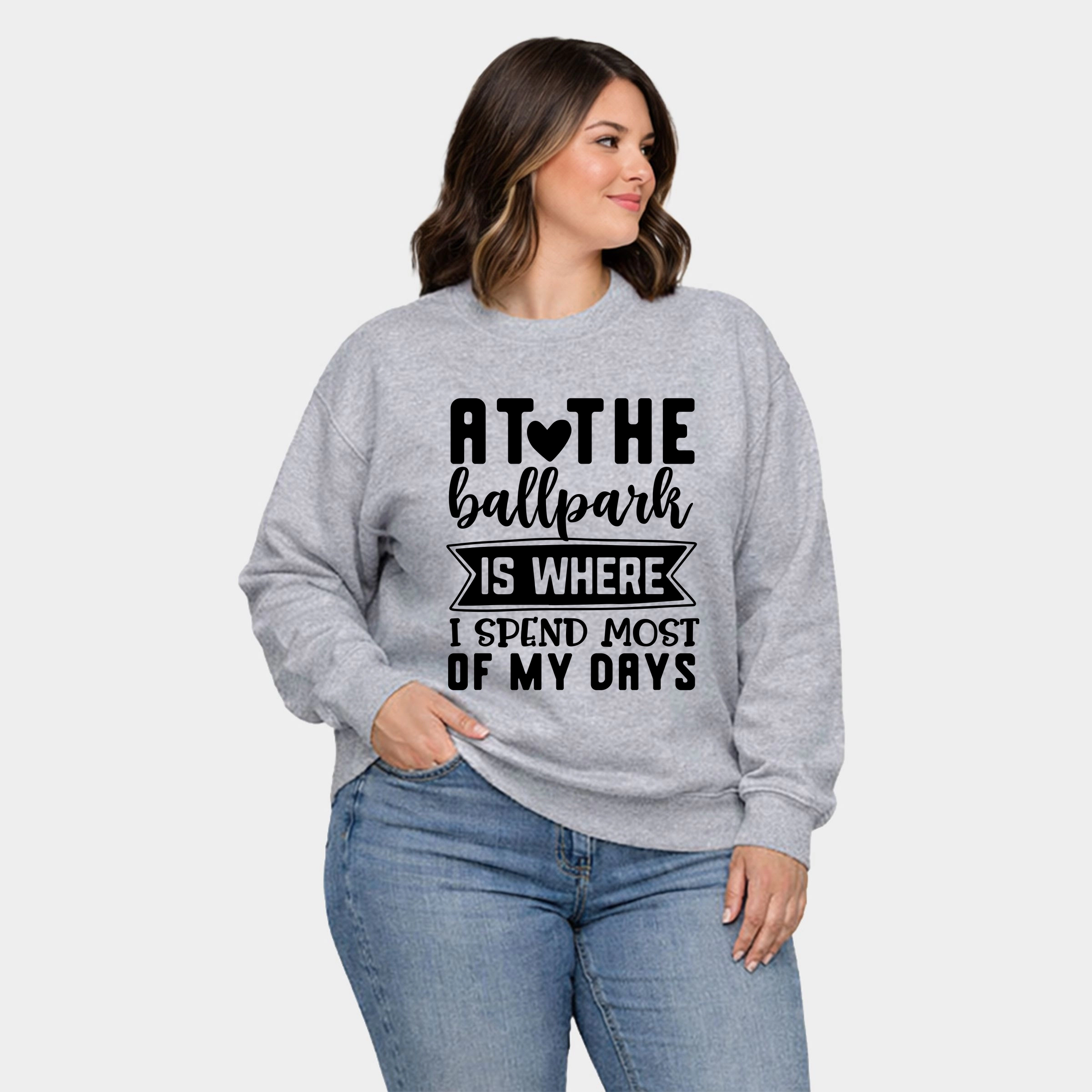 Simply Sage Market - At The Ballpark  Women's Plus Sized Graphic Sweatshirt
