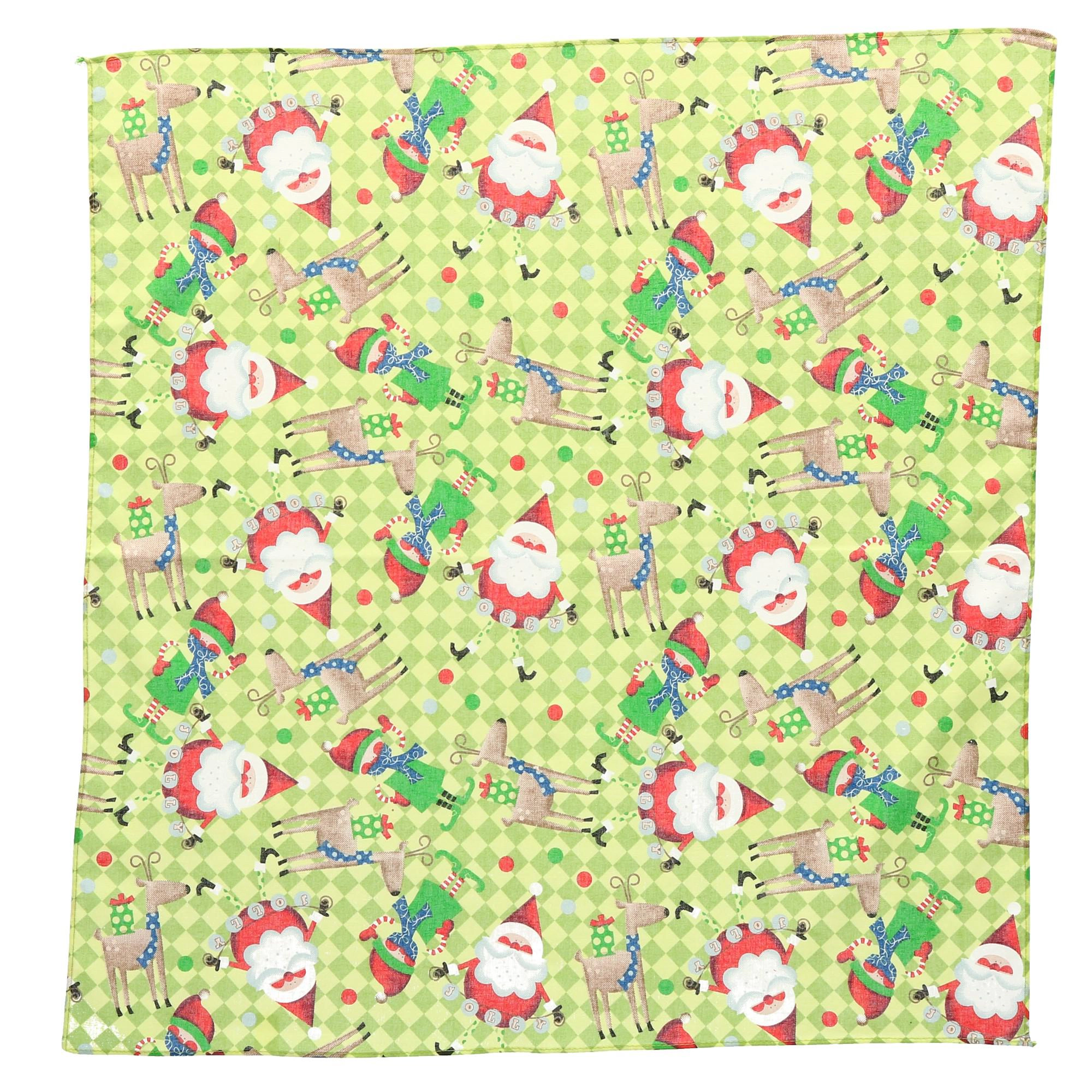 CTM® Christmas Santa and Elf Print Holiday Bandana