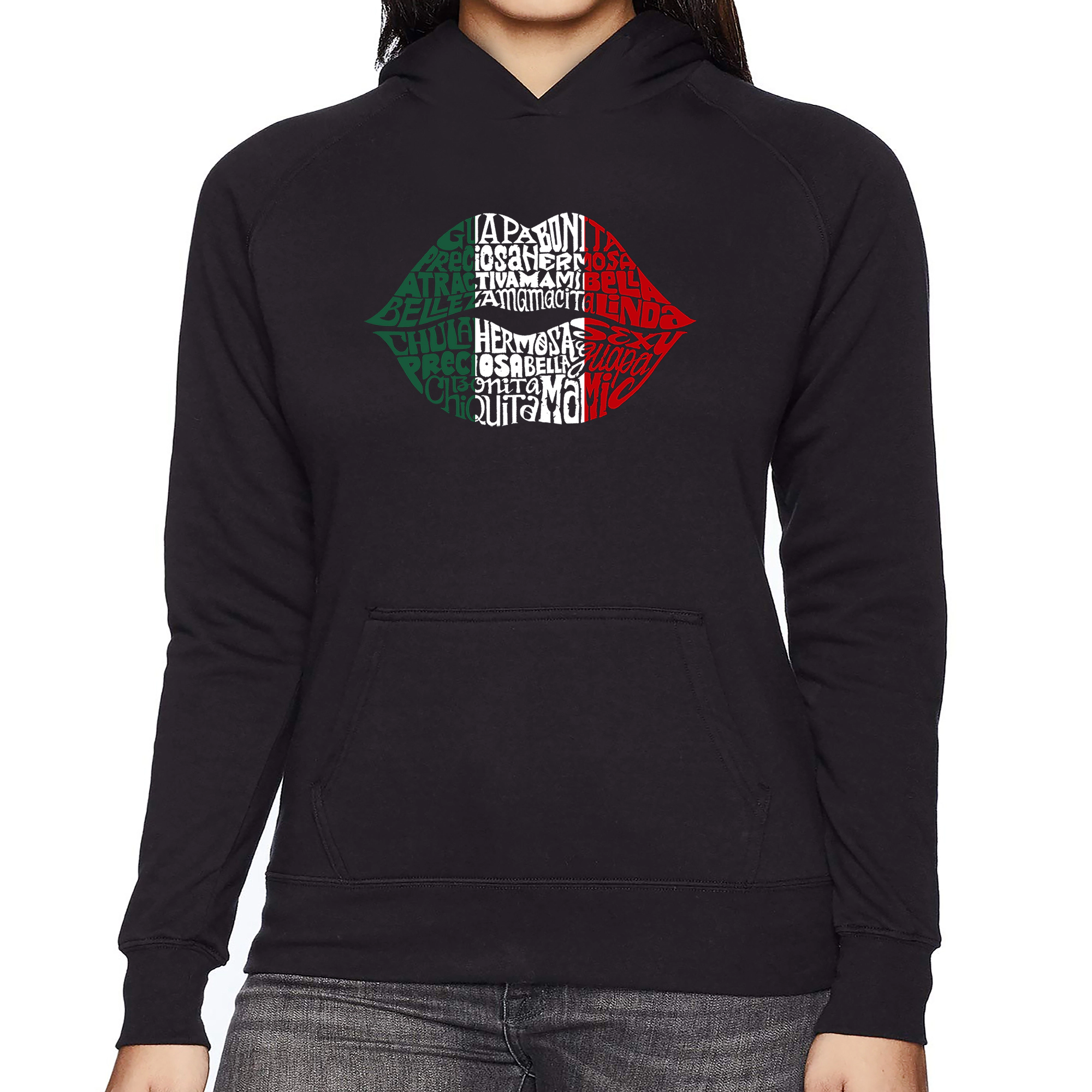 LA Pop Art Latina Lips - Women's Word Hooded Sweatshirt
