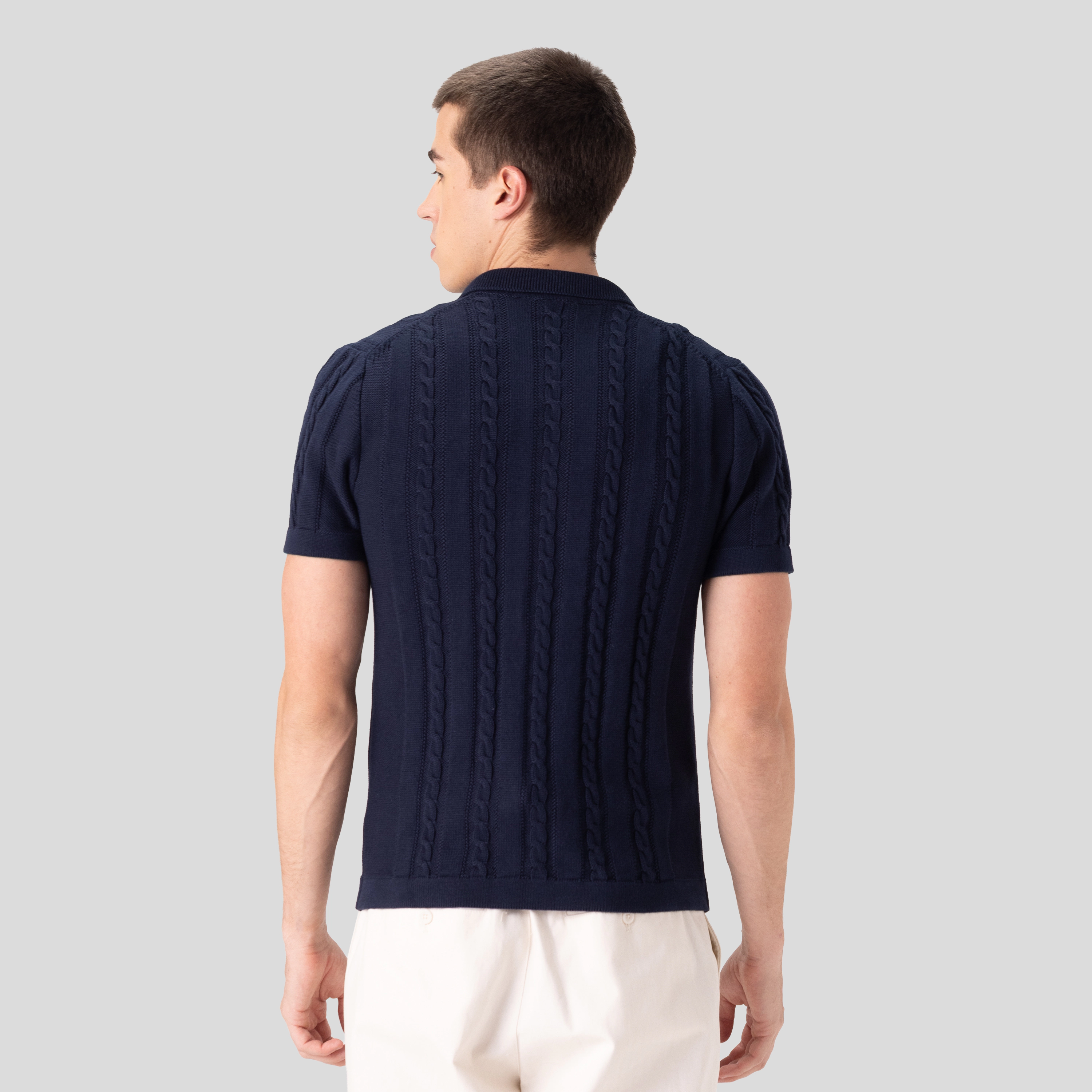 Members Only Men's JC Polo Cable Sweater