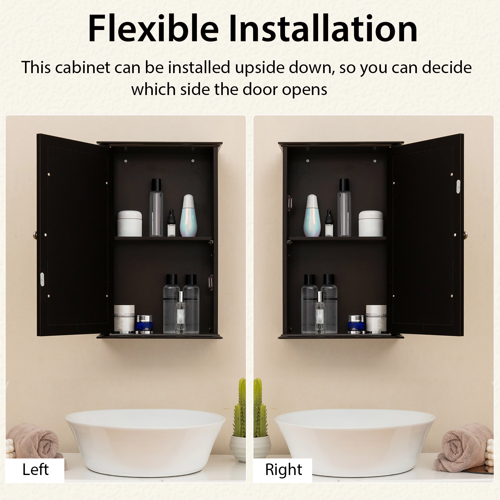 SlickBlue Wall Mounted Bathroom Cabinet with Mirror & Adjustable Shelf