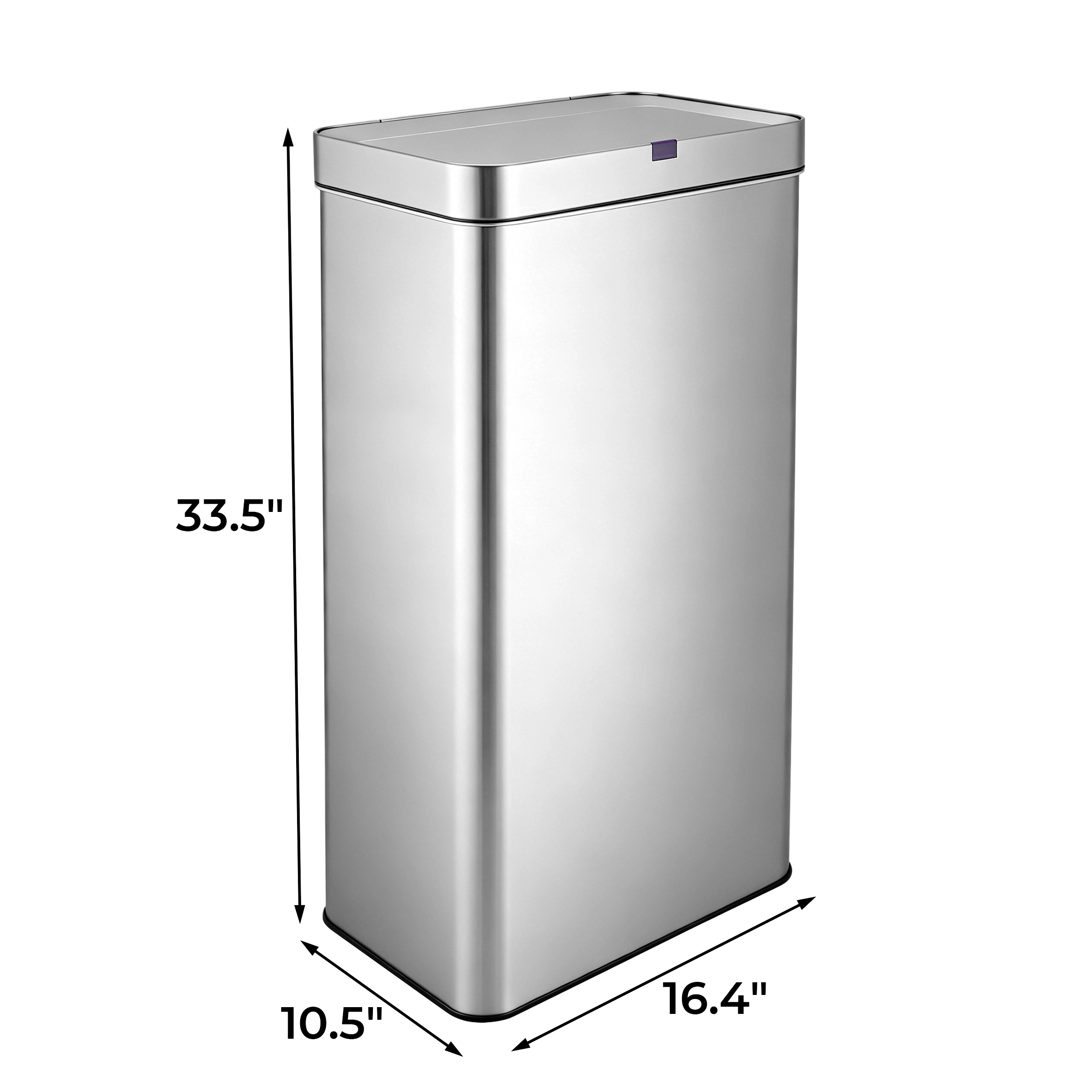 Innovaze 21 Gallon Stainless Steel Rectangular Motion Sensor Trash Can for Kitchen, Silver
