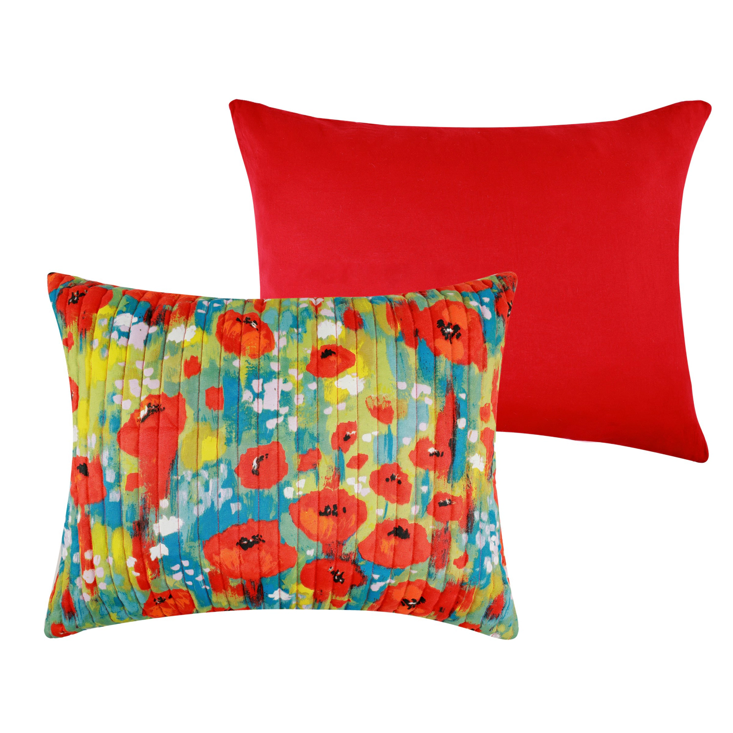 Greenland Home Fashions Poppies 100% Woven Polyester Machine Quilted Jacquard Sham