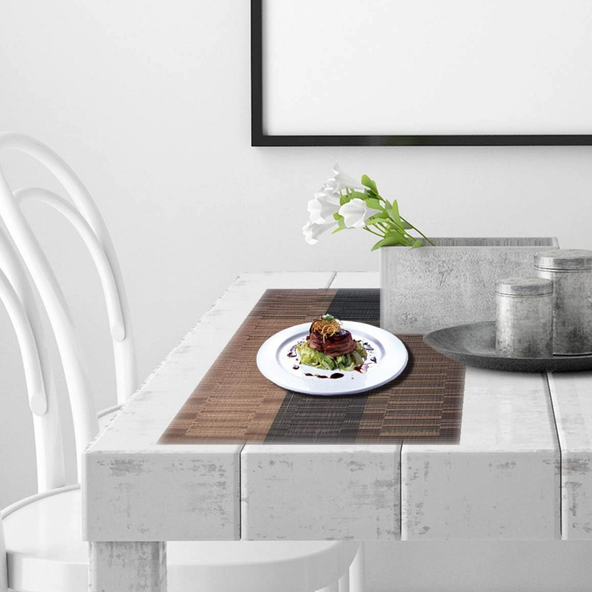 Stock Preferred Pack of 4 Washable Woven Vinyl Dining Table Placemats
