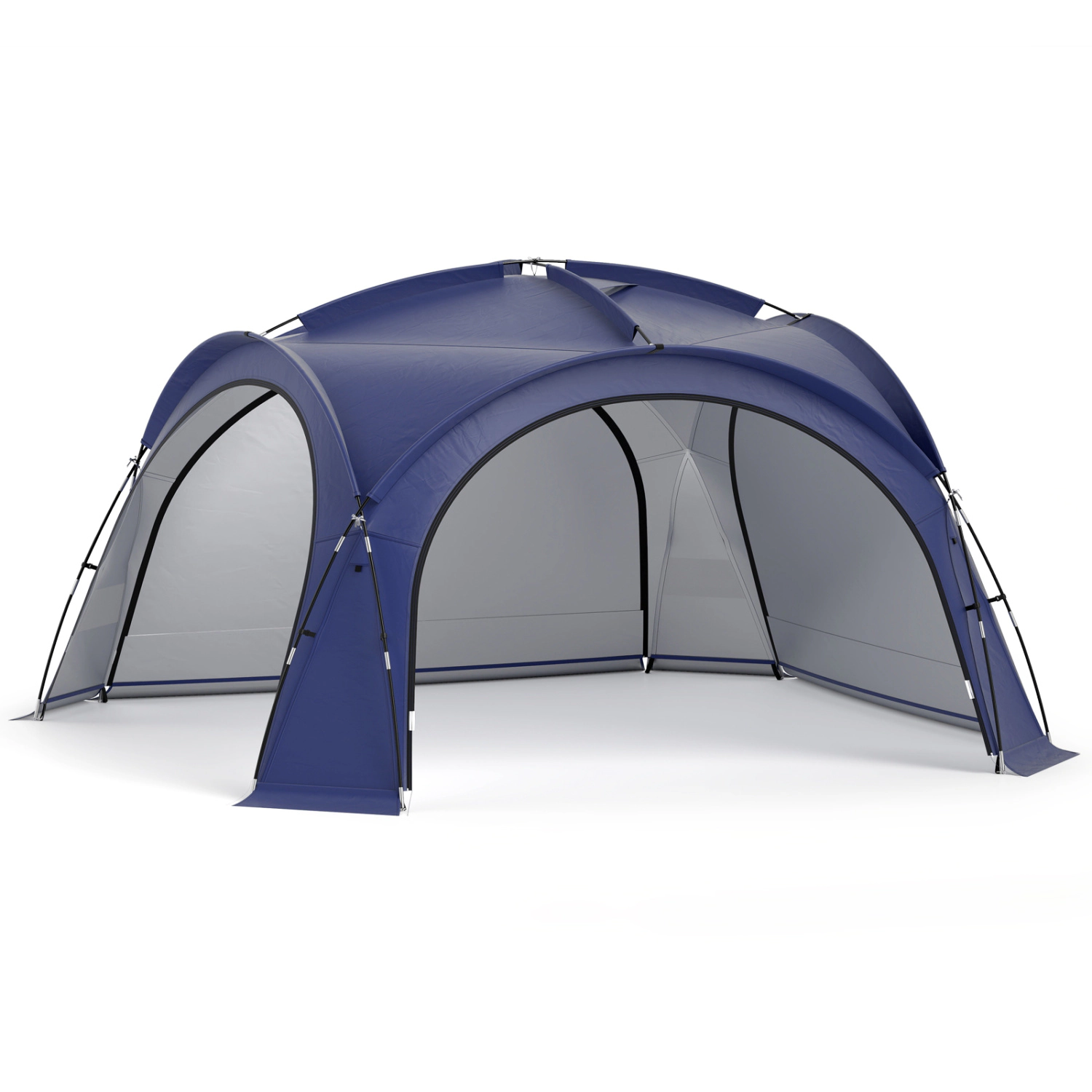 LJG Beach Tent for 12-15 People Easy Setup Dome Canopy with 4 Removable Zippered Sidewalls