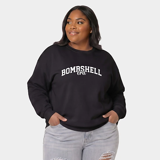 Simply Sage Market - Women's Plus Sweatshirt - Bombshell Era Arched