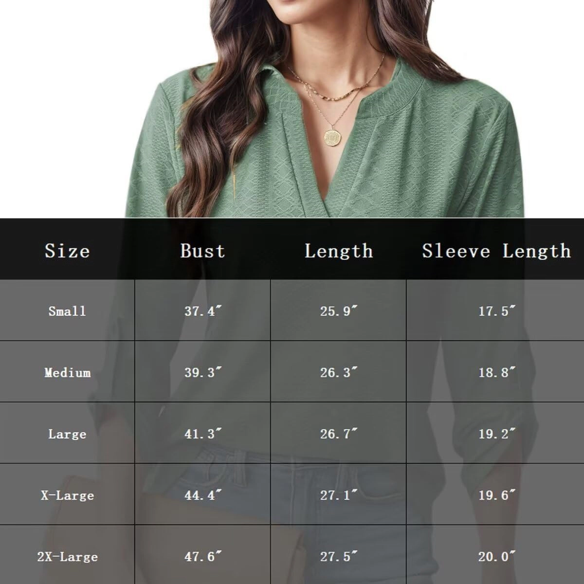 Enchanted Funland Womens Textured 3/4 Roll‑Tab Sleeve Loose Blouse Tops